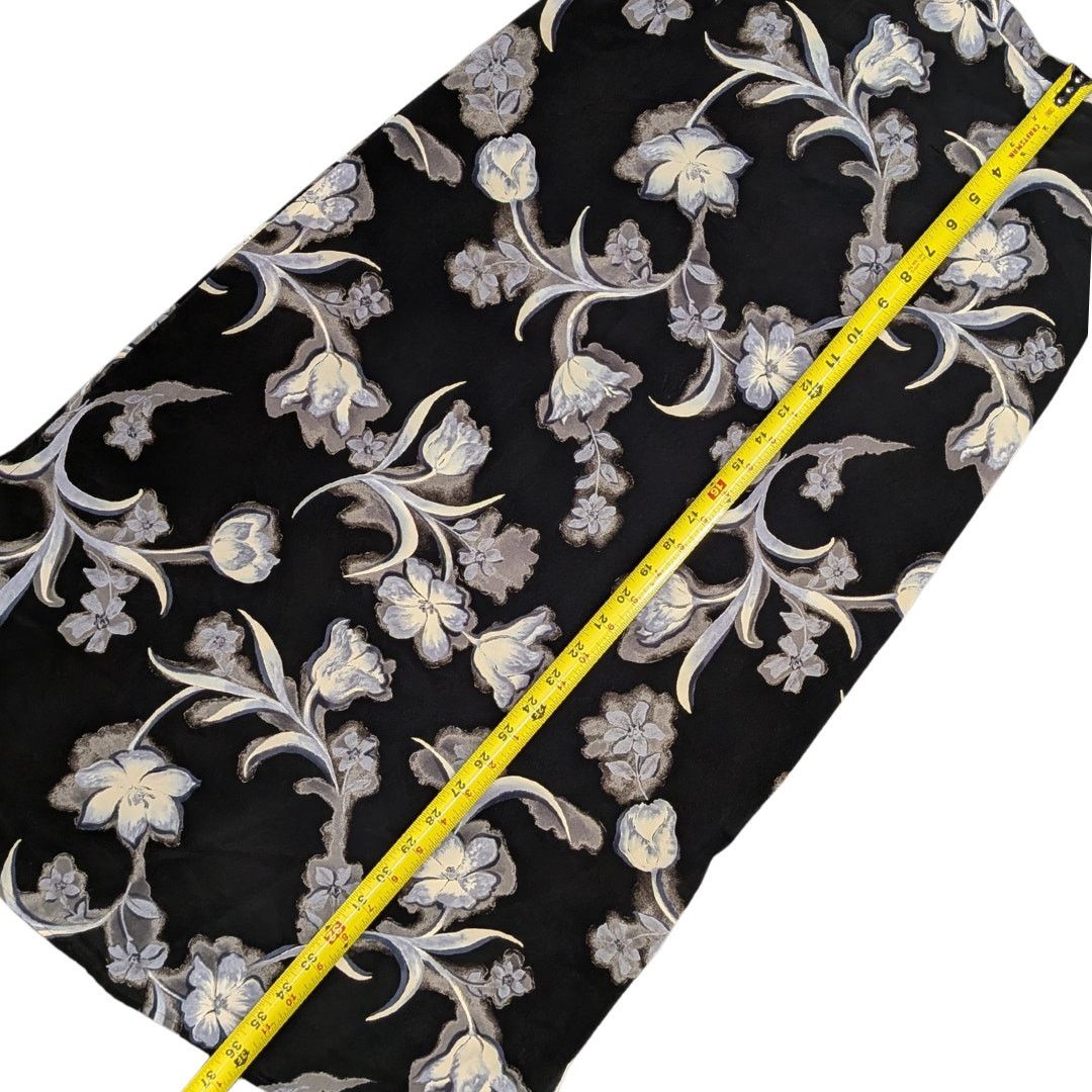 Vintage Vintage Black Floral Printed Maxi Skirt | S | Tracy Evans Size 25" / US 0 / IT 36 - 6 Thumbnail