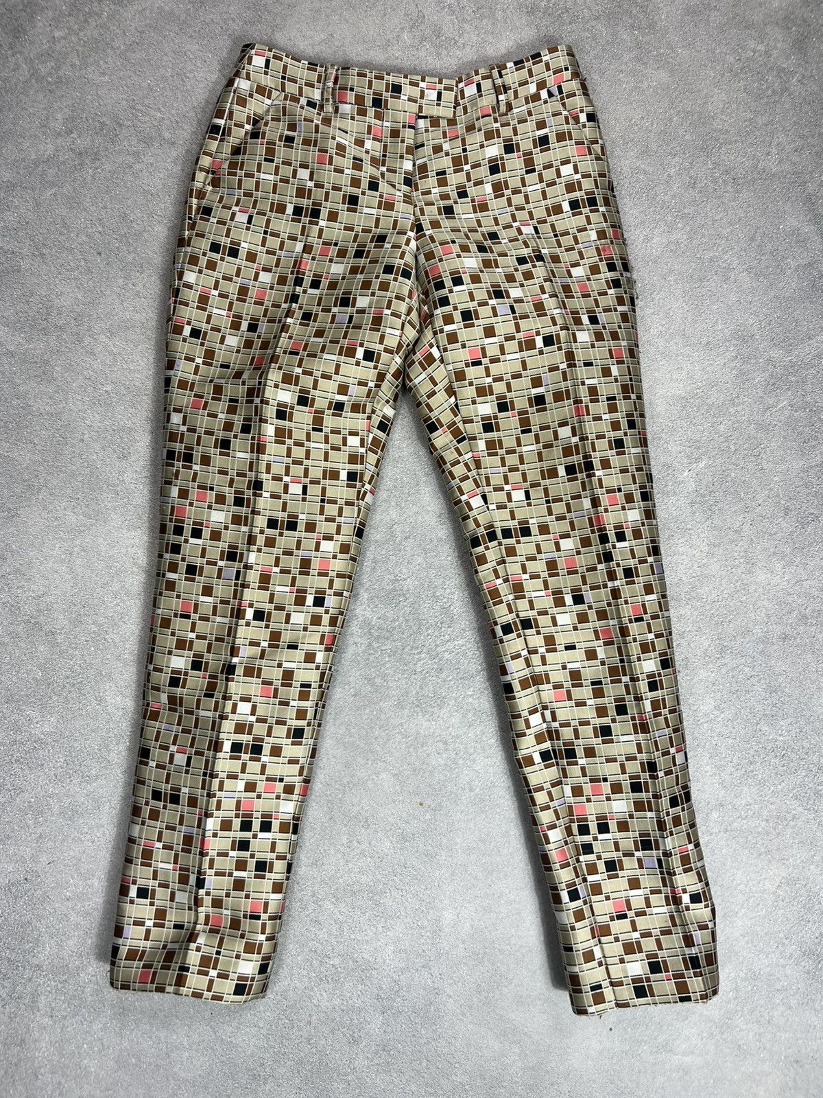 Fendi Fendi Women's Made In Italy Wool Silk Blend Geometric Print Size 42S - 4 Thumbnail