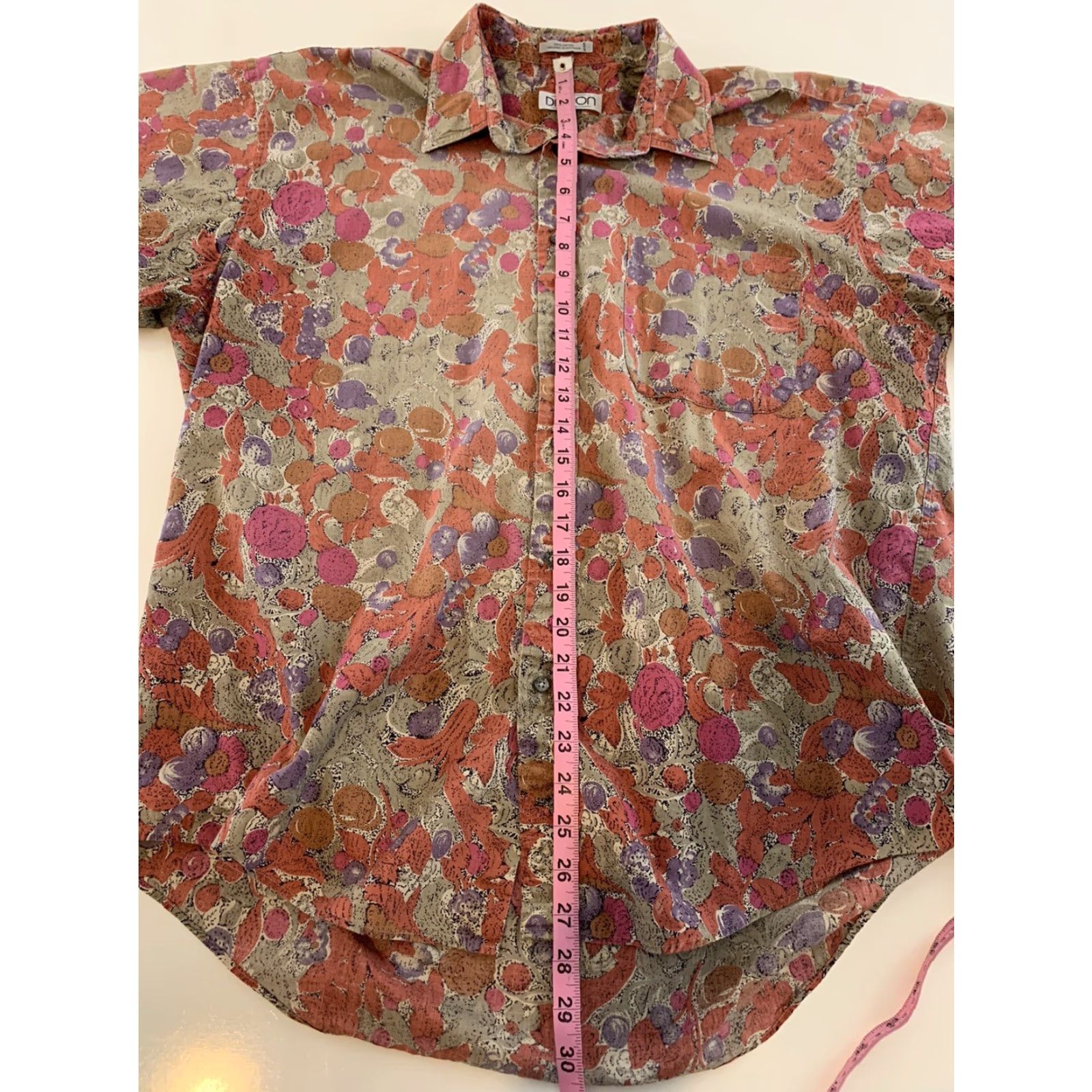 ALOHAS Damon VTG Hawaiian Aloha Floral Button-Up Short Sleeve Shirt Men's XL Cotton Multicolor/Color Damson? Size US XL / EU 56 / 4 - 4 Thumbnail