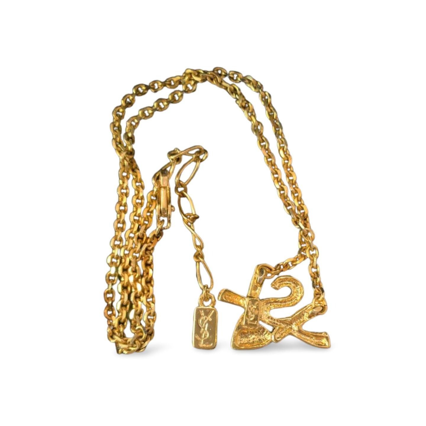 Yves Saint Laurent Vintage Yves Saint Laurent necklace with logo and heart Size ONE SIZE - 4 Thumbnail