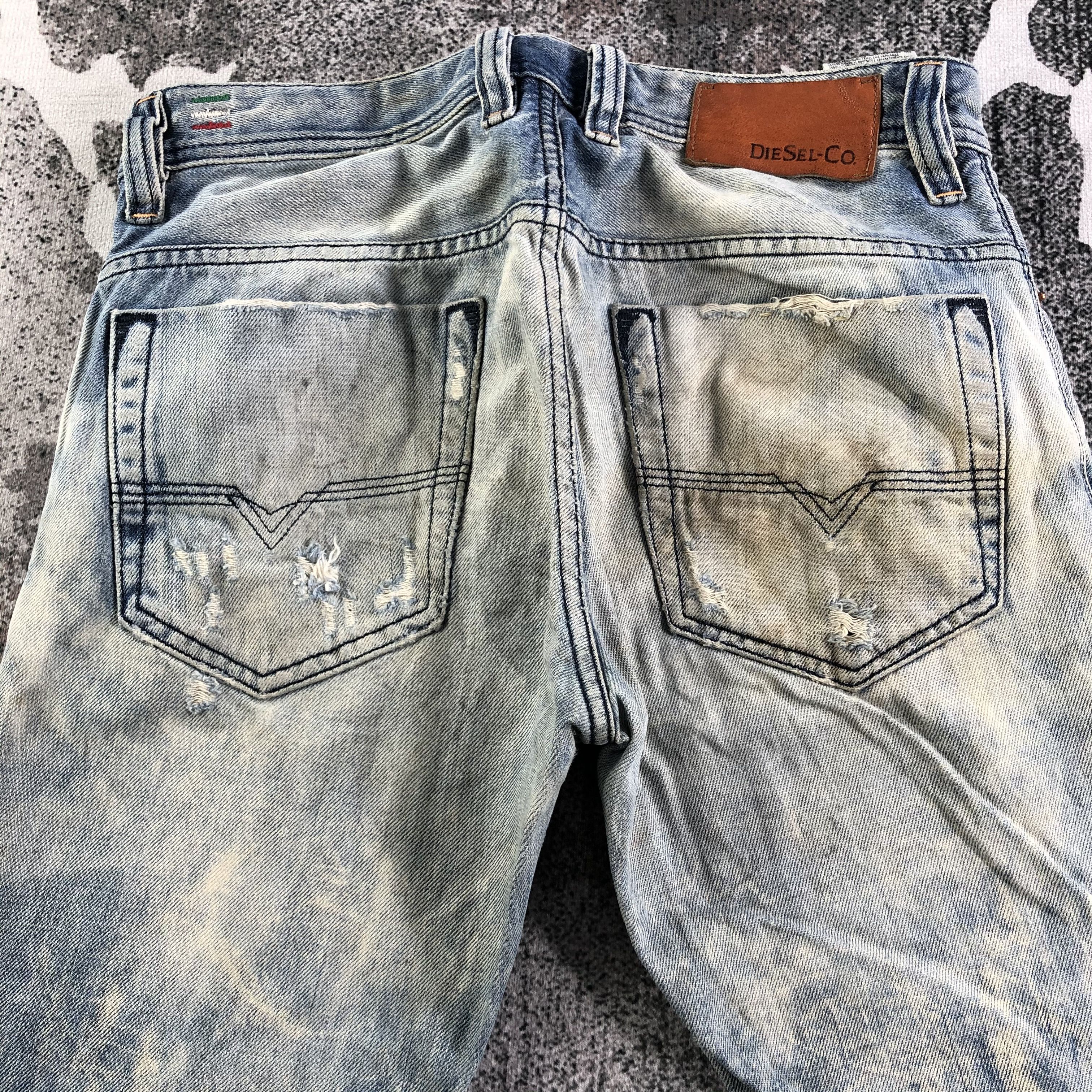 Diesel Ripped Jeans Faded Blue Denim KJ2885