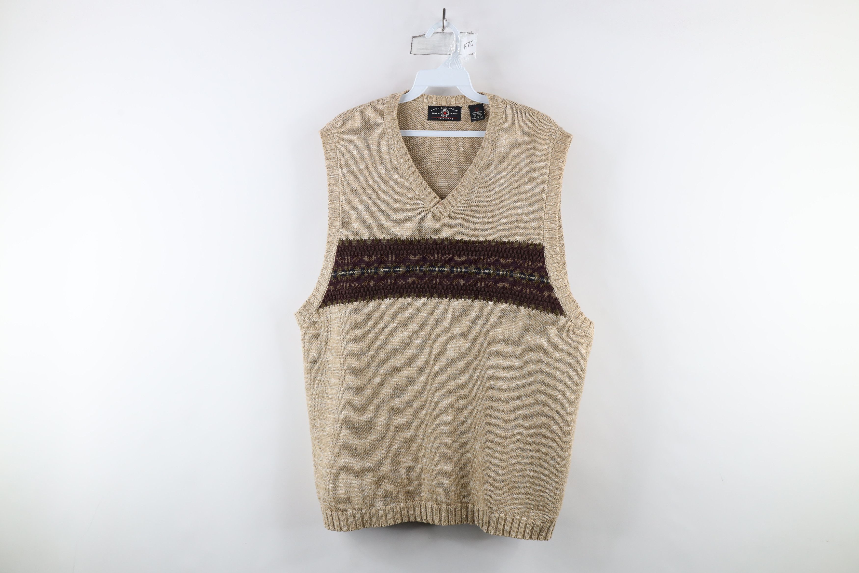 American Eagle Outfitters × Vintage Vintage 90s American Eagle Outfitters Knit Sweater Vest Size US L / EU 52-54 / 3 - 1 Thumbnail