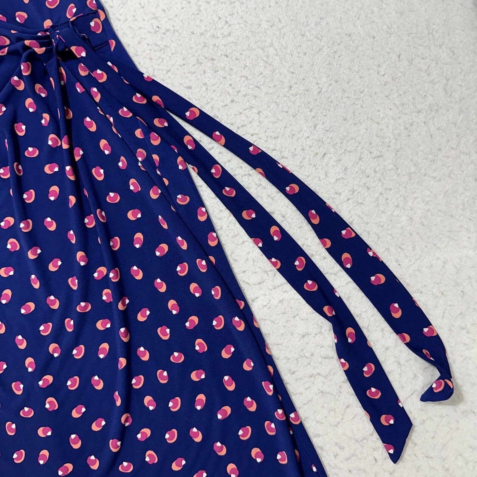 Other Leota Medium Madison Faux Wrap Dress Navy Blue Pink Stretch Size M / US 6-8 / IT 42-44 - 8 Thumbnail