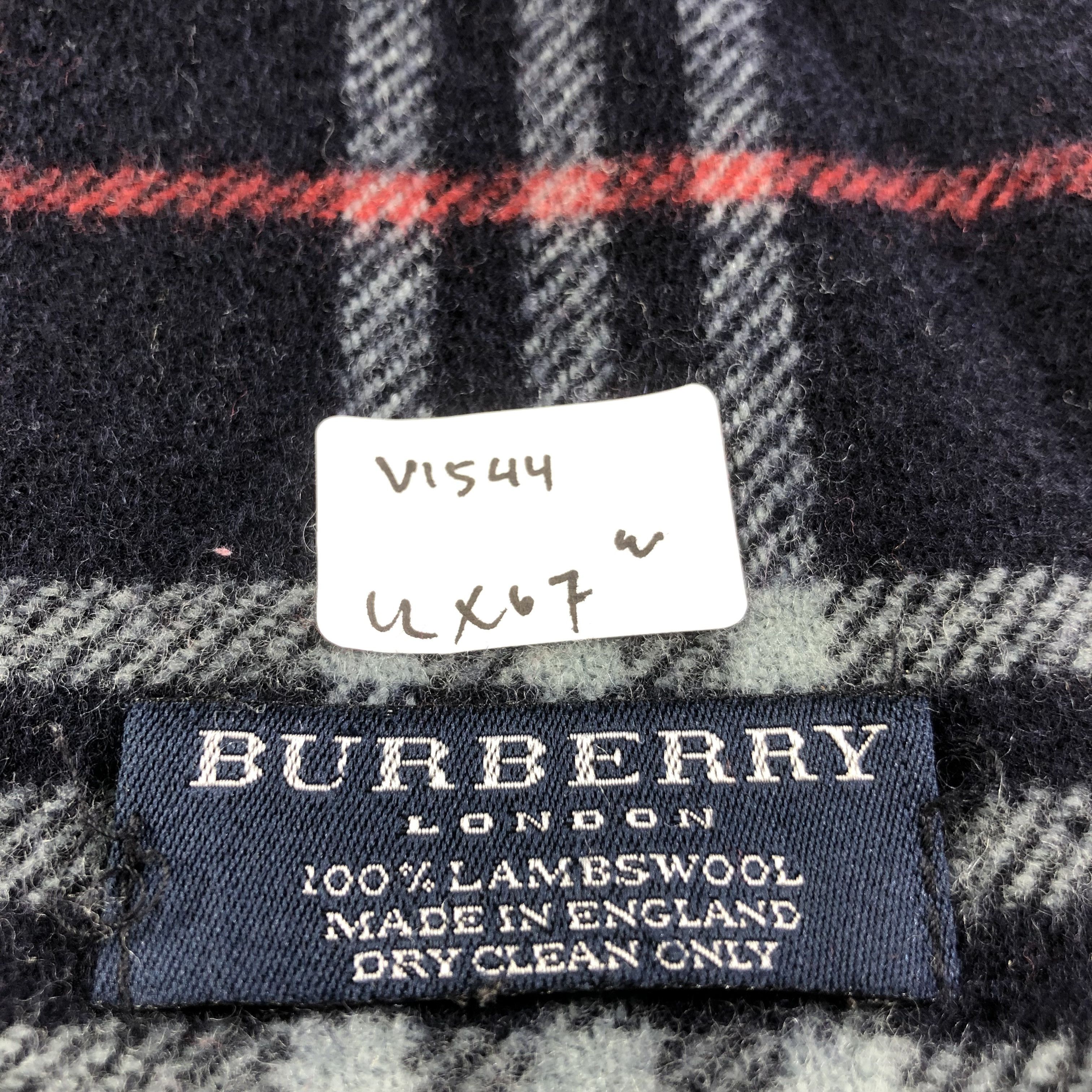 Burberry Burberry Blue Nova Check Wool Scarf Muffler V1544 Size ONE SIZE - 7 Thumbnail