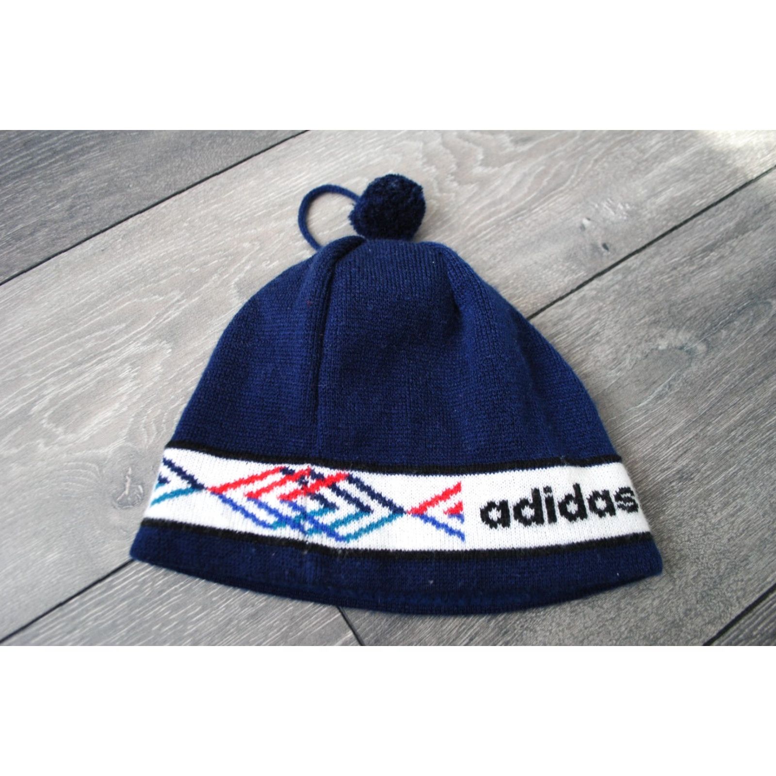 Adidas VINTAGE adidas Hat Men One Size Blue Polyacryl Knitted Rare Sport Style 80s 70s Made in Germany Adjustable Winter Size ONE SIZE - 7 Thumbnail