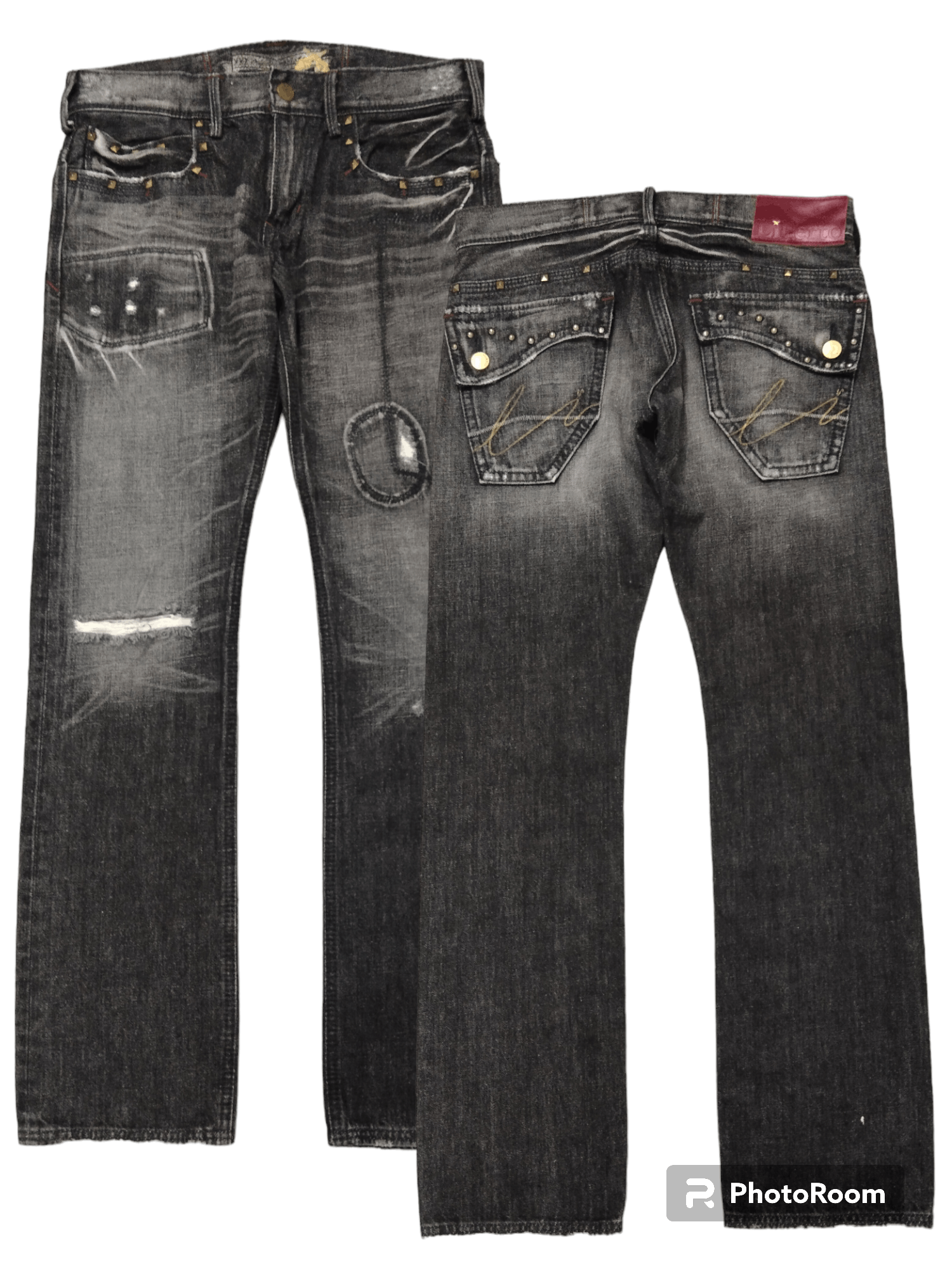 Japanese Brand SICK RIPED WASHED BLACK LIBERTO DENIM PANTS Size US 32 / EU 48 - 1 Thumbnail