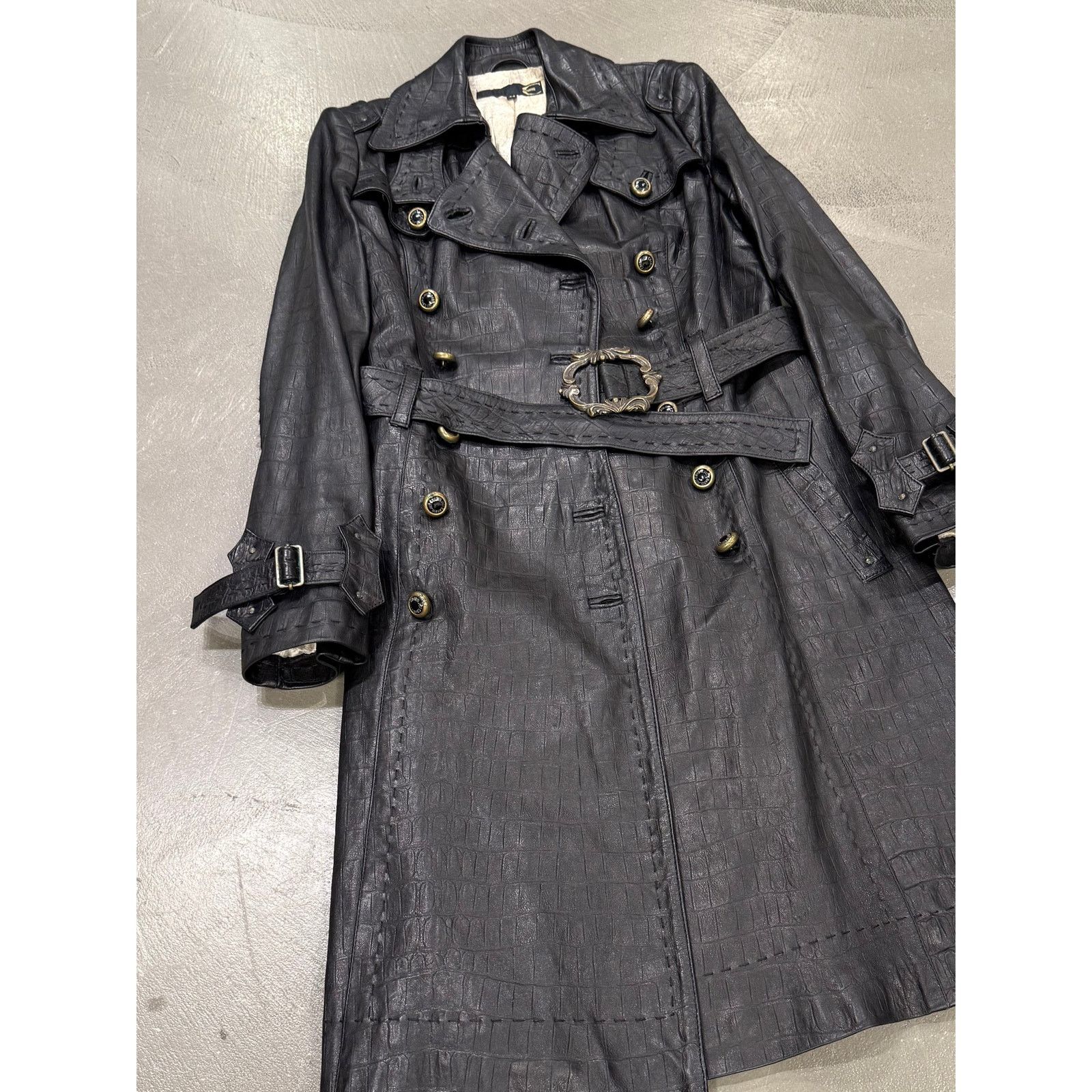 Roberto Cavalli 2000s Cavalli heavy leather coat Size M / US 6-8 / IT 42-44 - 4 Thumbnail