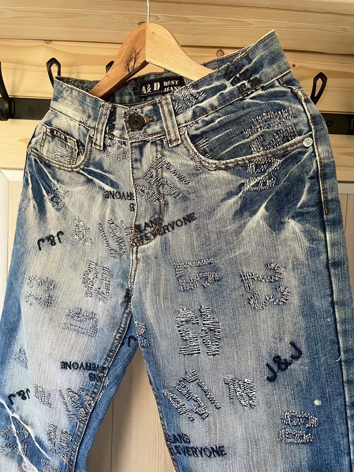 Japanese Brand × Vintage Crazy Vintage Y2K Archive Avant Garde Blue Denim Jeans Size US 30 / EU 46 - 7 Thumbnail