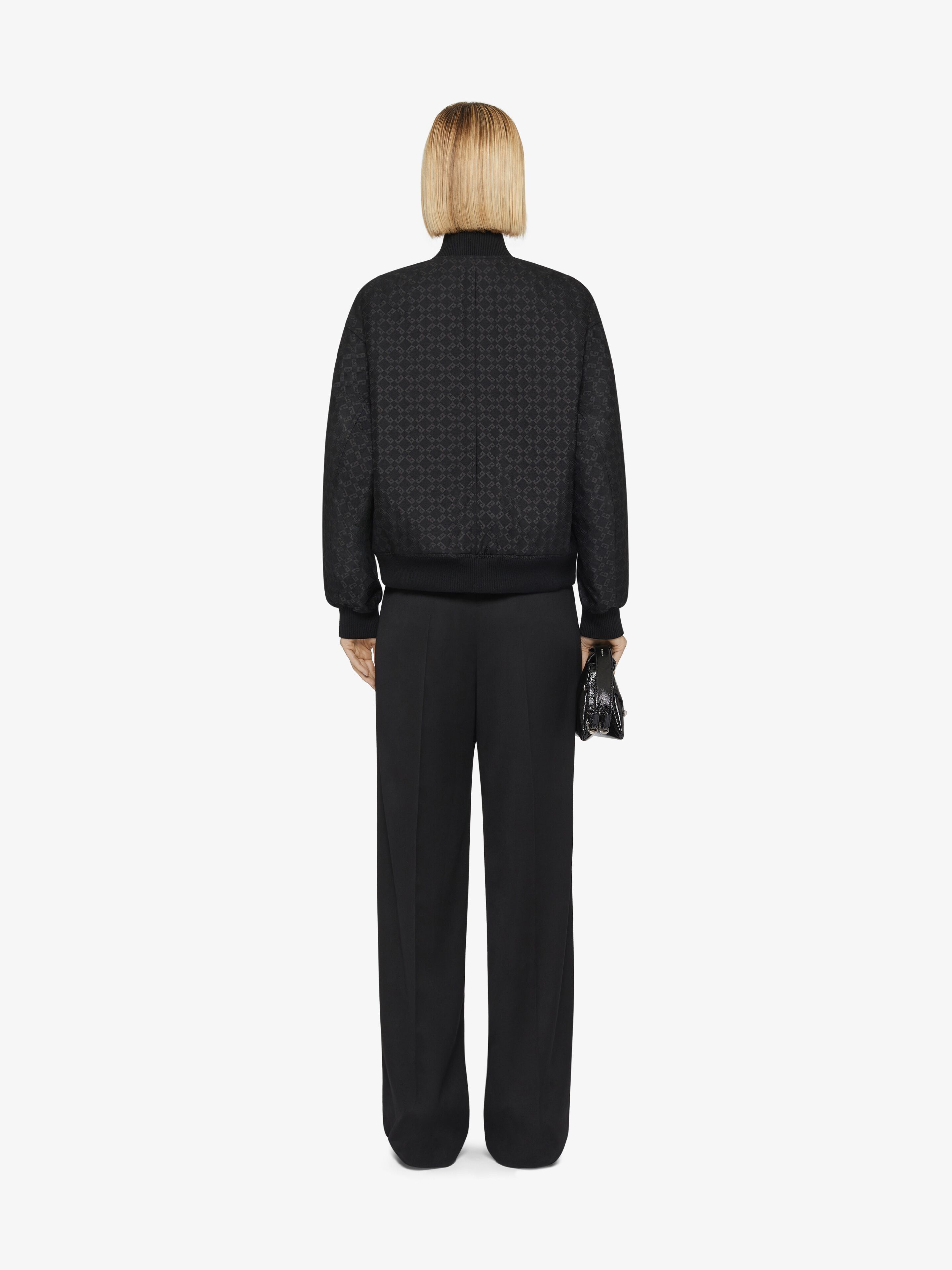 o1w1db10825 Slit Detail Bomber Jacket in Black