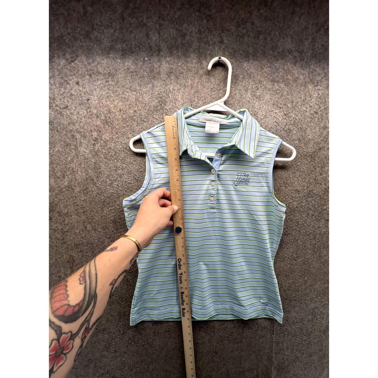 Nike Nike Golf FITDRY Polo Shirt Womens Small Blue Stripe Sleeveless Honda Classic Size S / US 4 / IT 40 - 5 Thumbnail