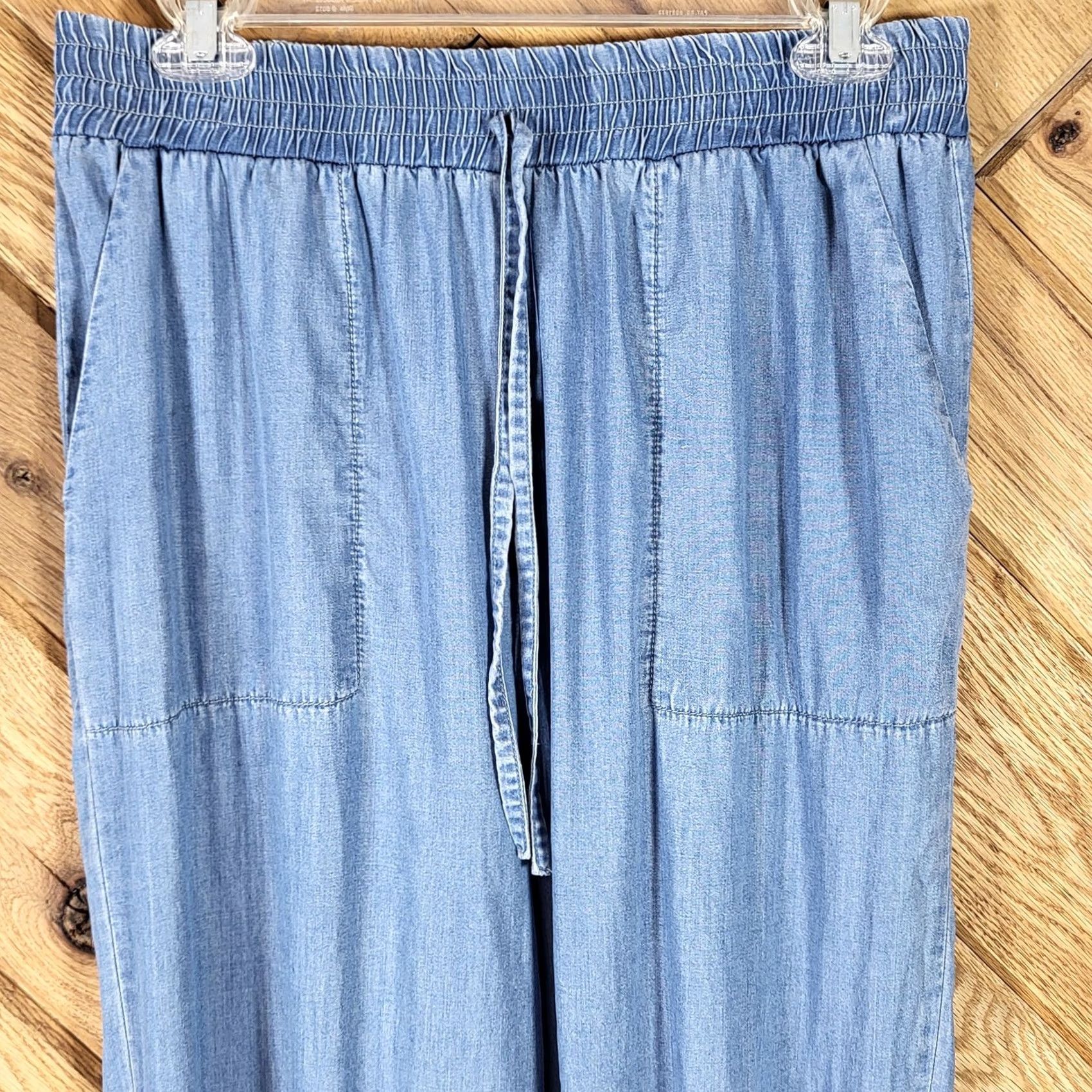Vintage Hem & Thread Womens Blue Jogger Pants Size M Elastic Waist Pockets Size 32" / US 10 / IT 46 - 2 Thumbnail