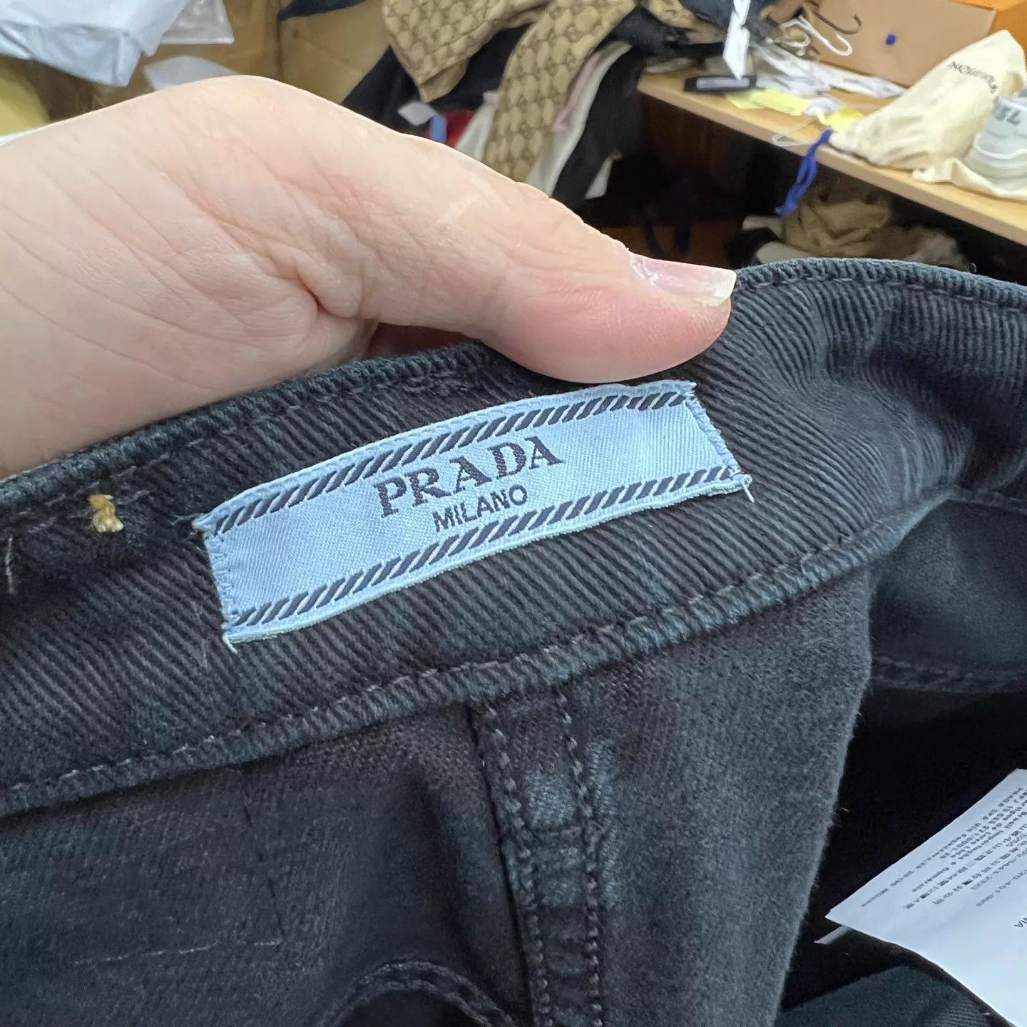 Prada Prada NWT Black Washed Wide-Leg Jeans Women's 25 Size 25" / US 0 / IT 36 - 5 Thumbnail