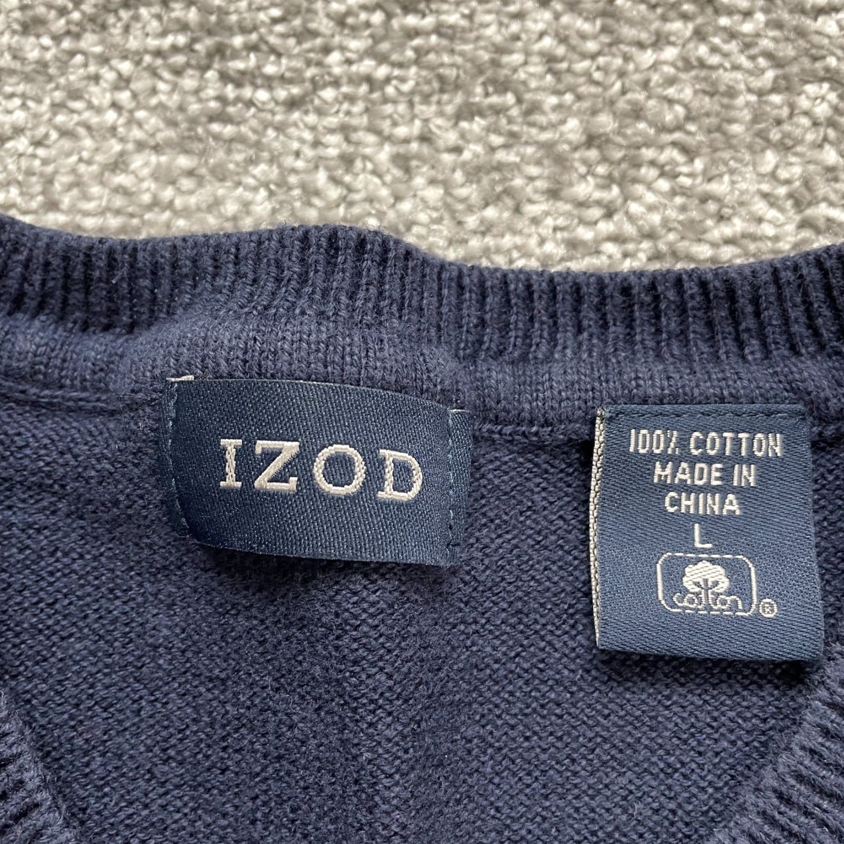 Izod IZOD Argyle Sweater Mens Large Blue Crew Neck Stretch Knit Pullover Size US L / EU 52-54 / 3 - 4 Thumbnail