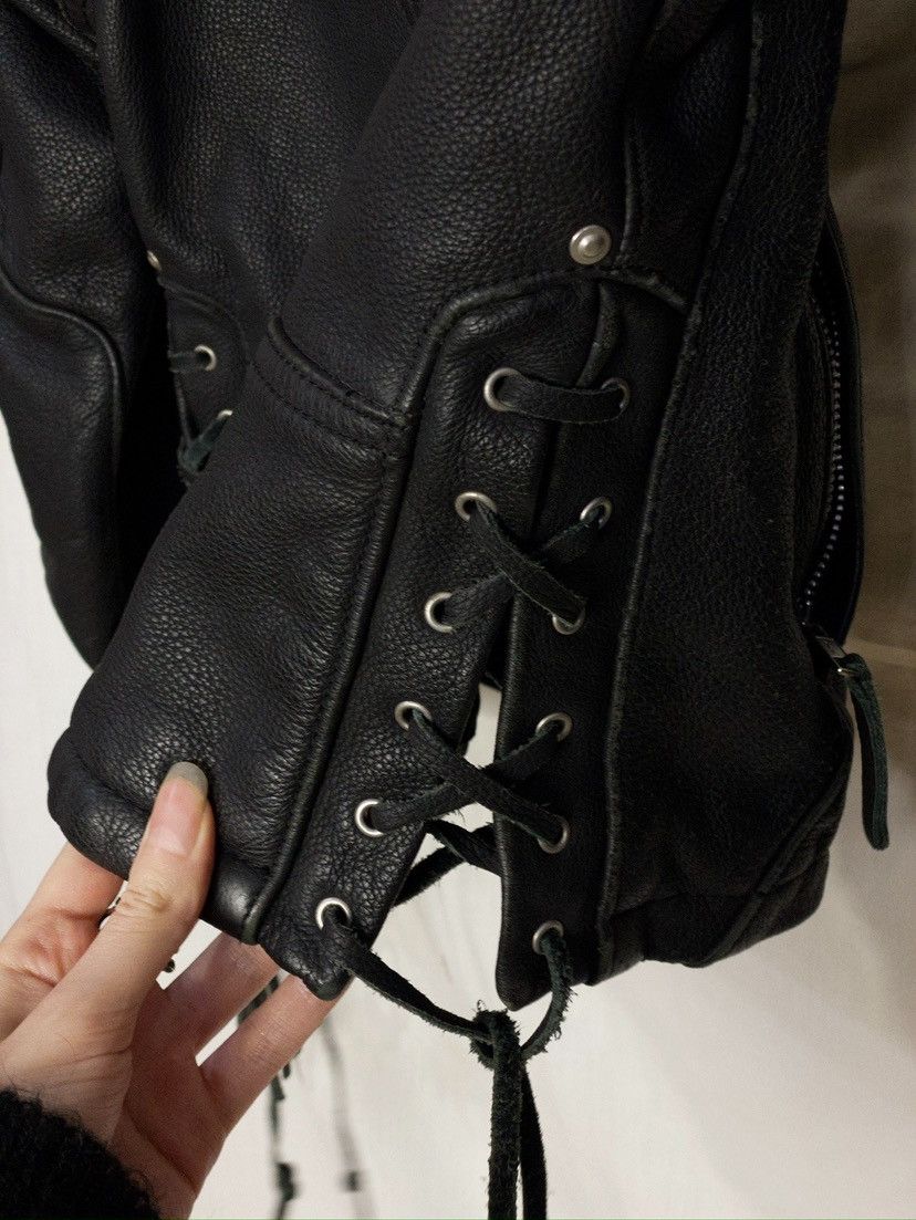 Vintage ARLENNESS motorcycle leather jacket with lace up&embroidery Size M / US 6-8 / IT 42-44 - 12 Thumbnail