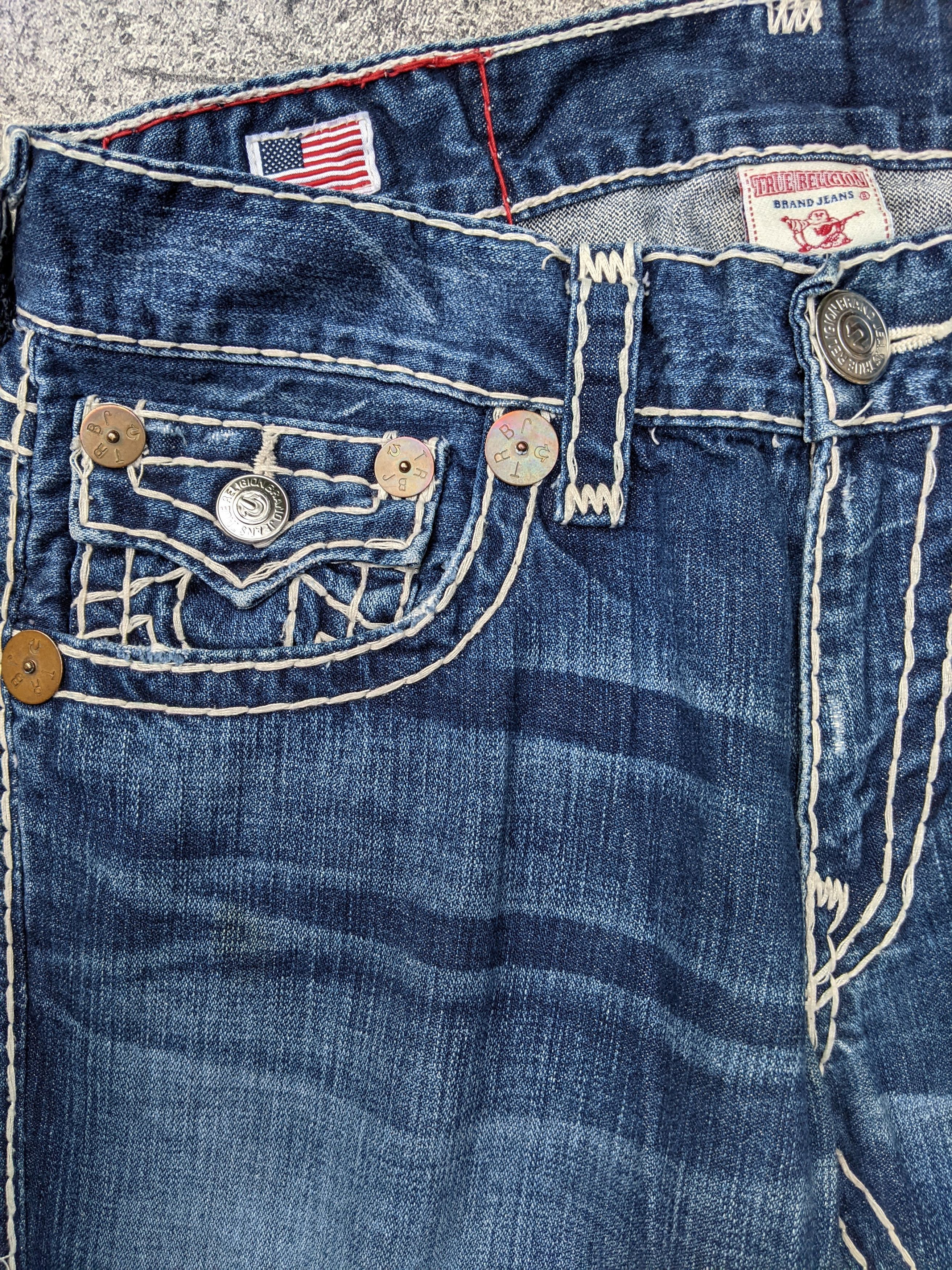 True Religion Vintage Billy Super T Flare Jeans Size US 33 - 3 Thumbnail