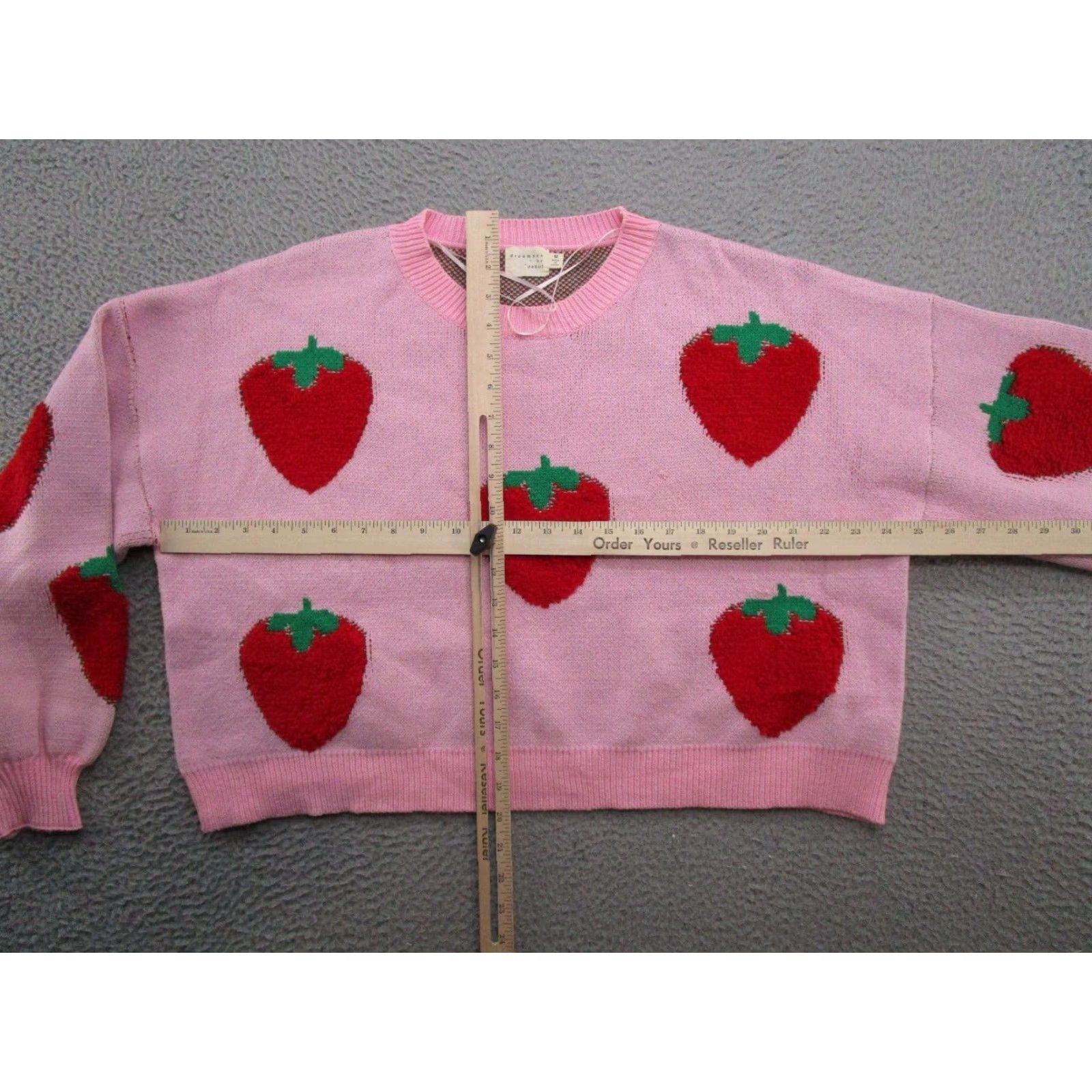 Vintage Dreamers By Debut Women's Strawberry Soft Knit Pullover Sweater Size M Women's Size M / US 6-8 / IT 42-44 - 4 Thumbnail