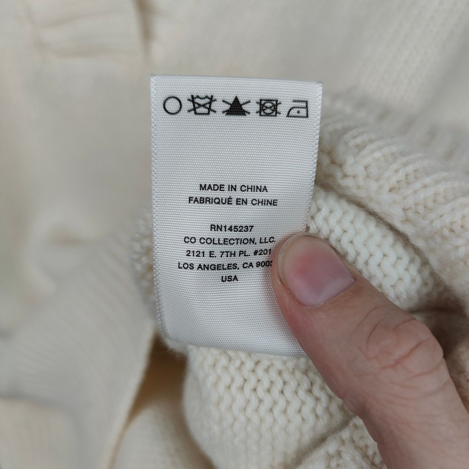 CO CO Wool and Cashmere Sweater Womens XS Cream Knit Pullover Size XS / US 0-2 / IT 36-38 - 8 Thumbnail