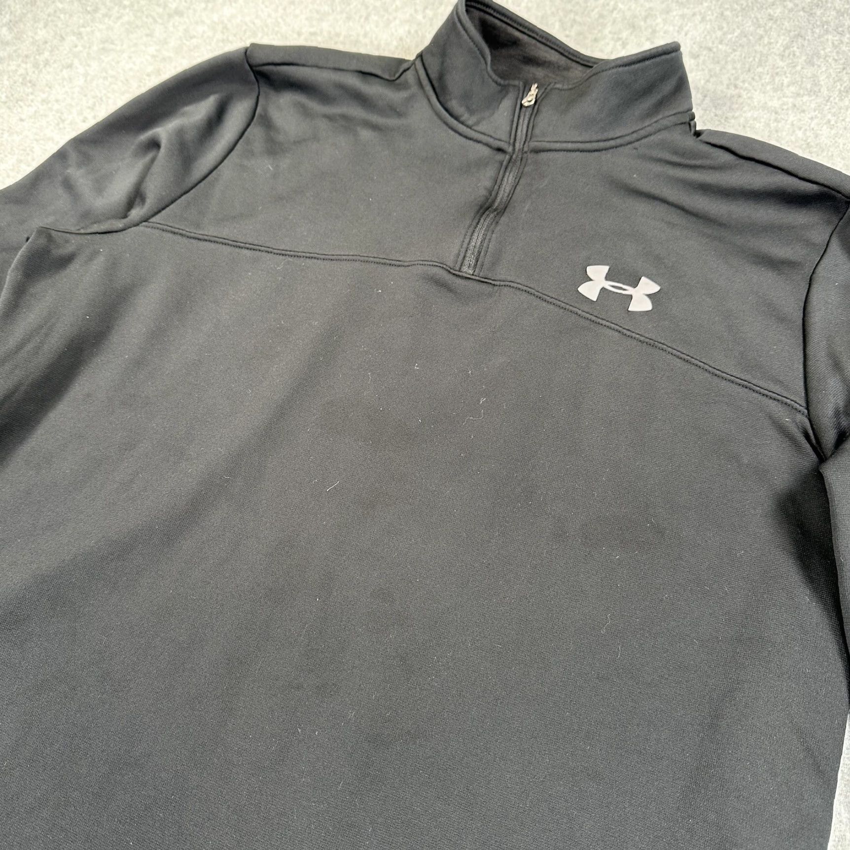 Under Armour Under Armour Pullover Mens Large Black Thermal Fleece Lined 1/4 Zip Sweatshirt Size US L / EU 52-54 / 3 - 6 Thumbnail