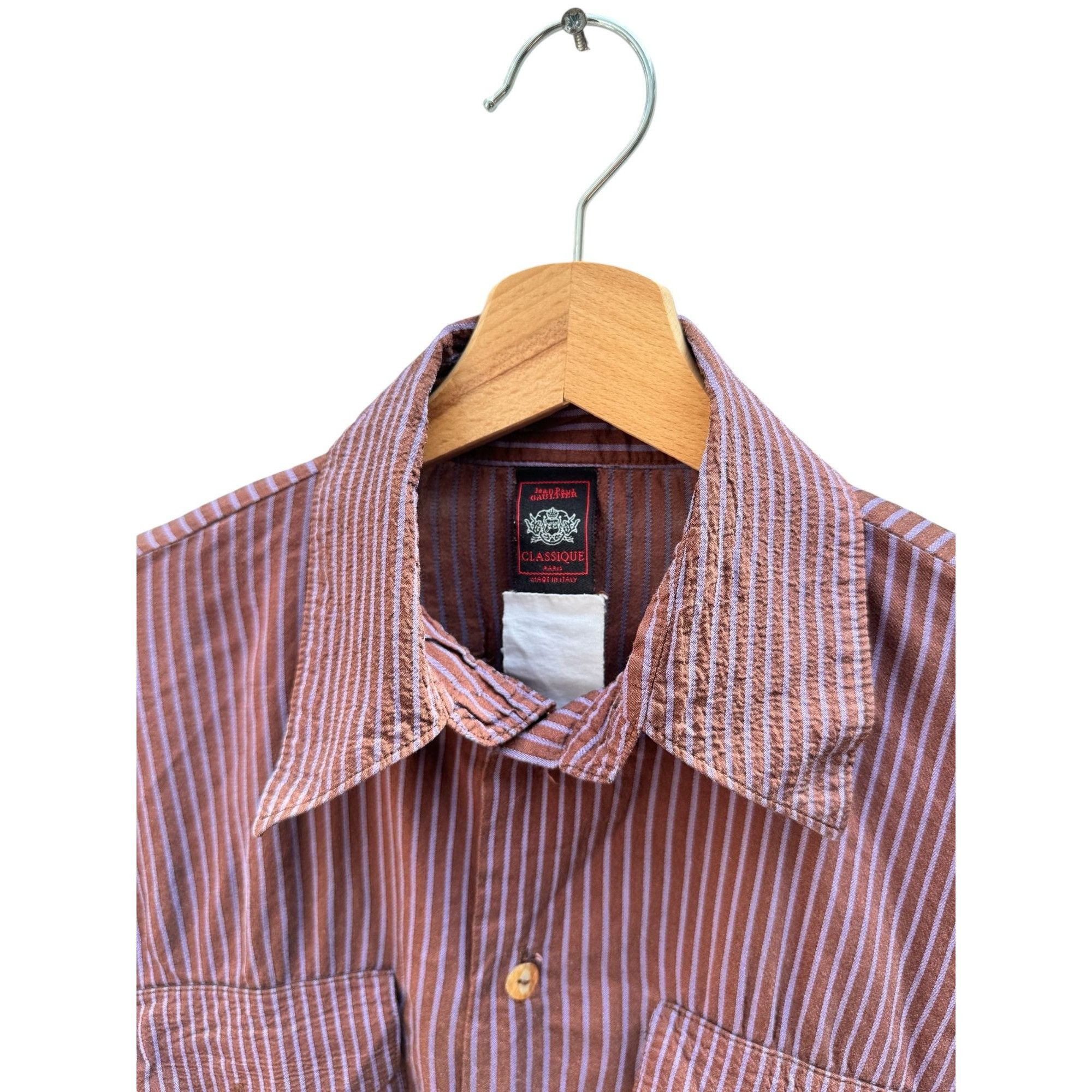 Jean Paul Gaultier Jean Paul Gaultier Vintage Striped Button-Up Shirt Size Men’ Size US S / EU 44-46 / 1 - 2 Thumbnail