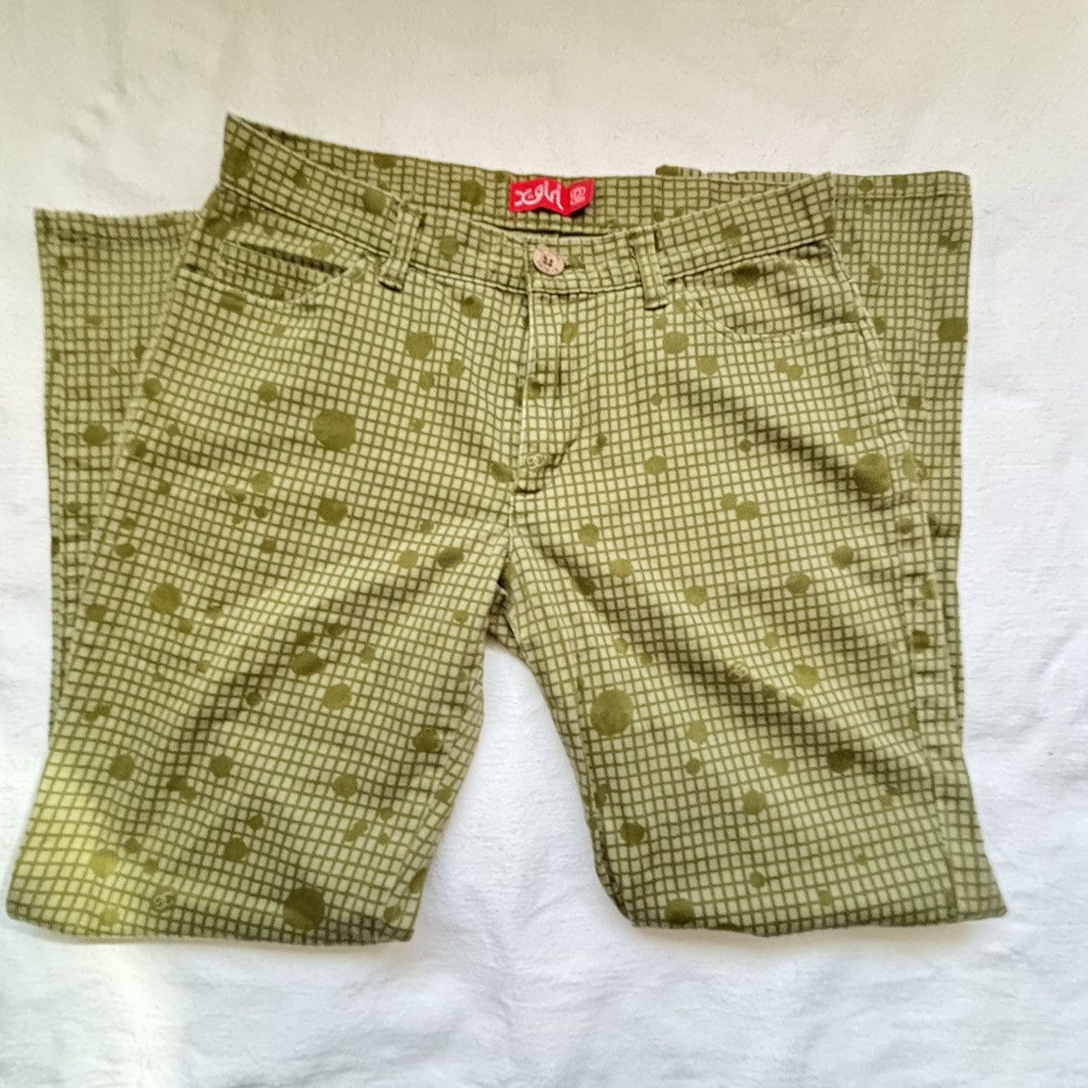 Japanese Brand × X-Girl Vintage X-Girl Rare Green Polka Chino Pants Size 25" / US 0 / IT 36 - 4 Thumbnail