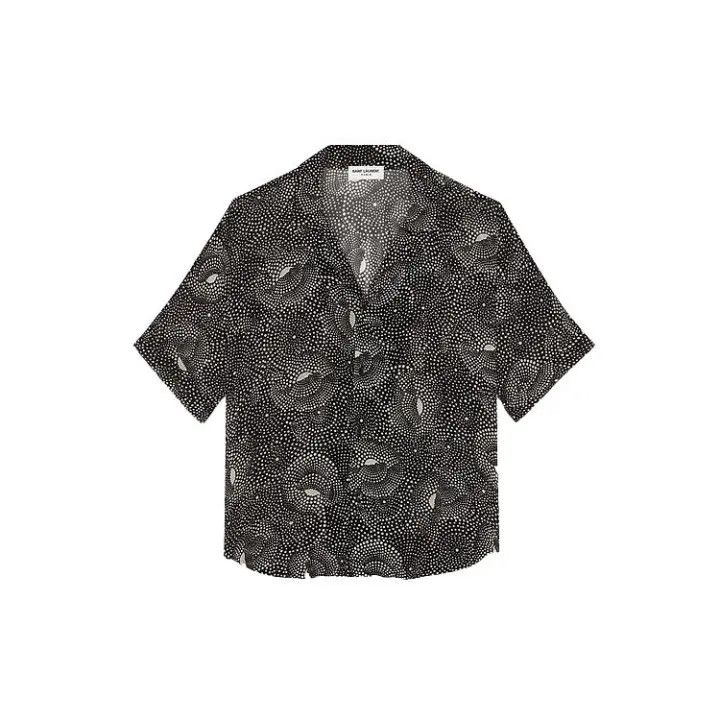 Saint Laurent Paris Saint Laurent Black Short Sleeve Shirt Size US M / EU 48-50 / 2 - 1 Thumbnail