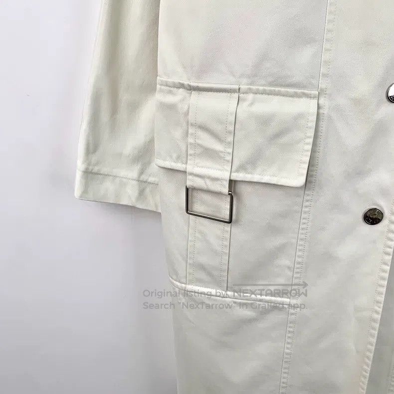 Hermes Hermes White Single-Breasted Trench Coat Size XS / US 0-2 / IT 36-38 - 4 Thumbnail