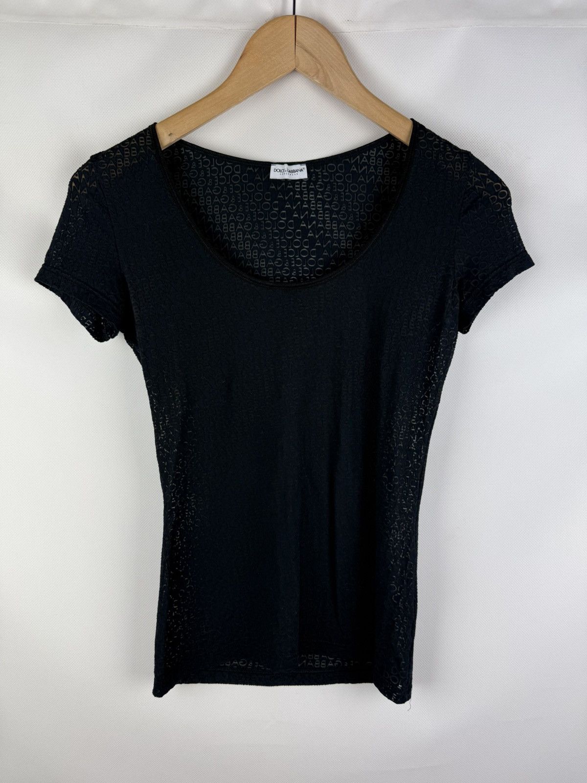 Dolce & Gabbana Dolce & Gabbana Ladies Short Sleeve Monogram T Shirt Top Size M / US 6-8 / IT 42-44 - 1 Thumbnail