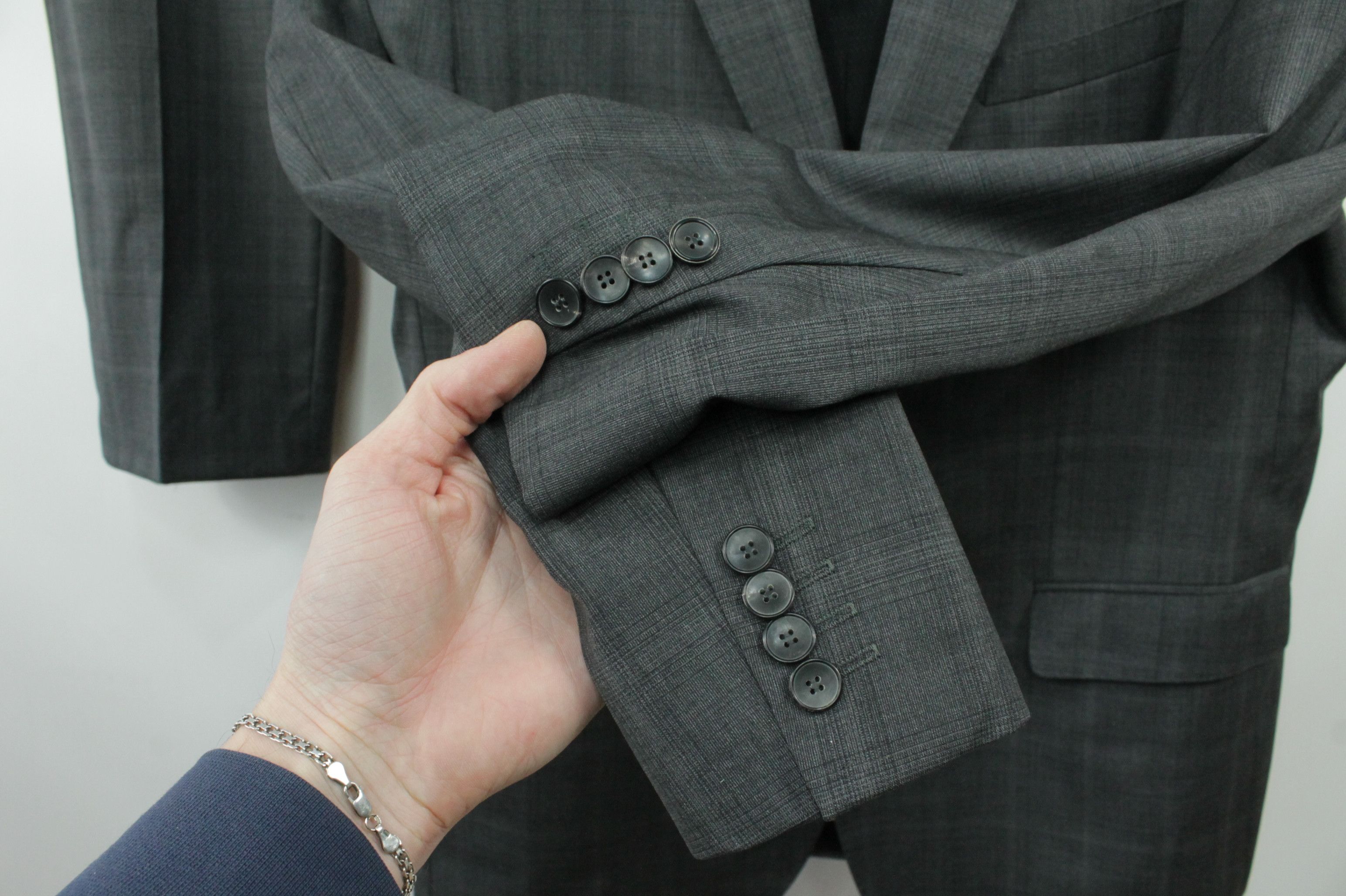 Hugo Boss Hugo Boss Johnstons1/Lenon Reda Wool Checkered Suit Size 44R - 3 Thumbnail