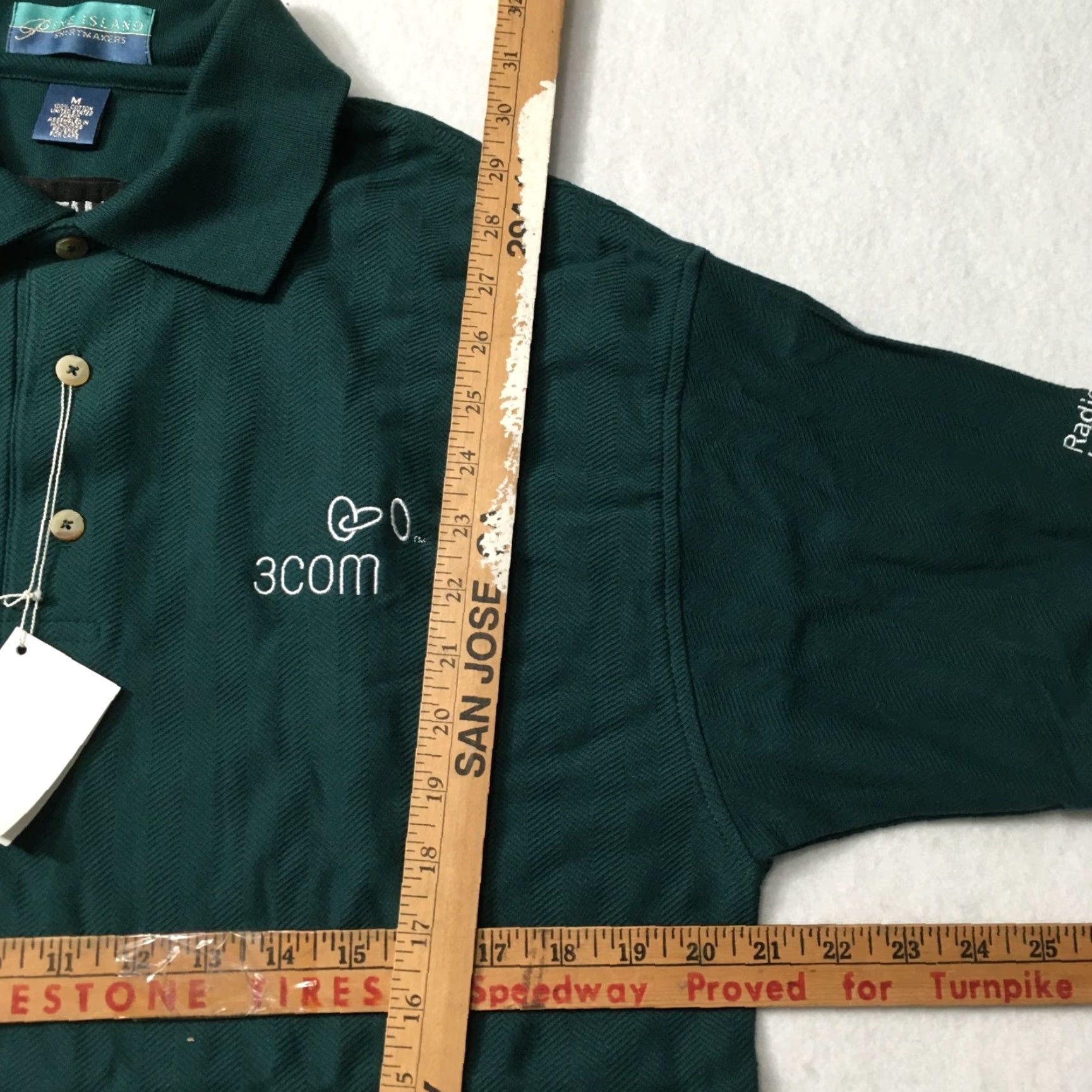 Vintage Polo Shirt Green Size Medium Men’s Shirt Button Up 3COM INFORMATION EMBROIDERED Size US M / EU 48-50 / 2 - 7 Thumbnail