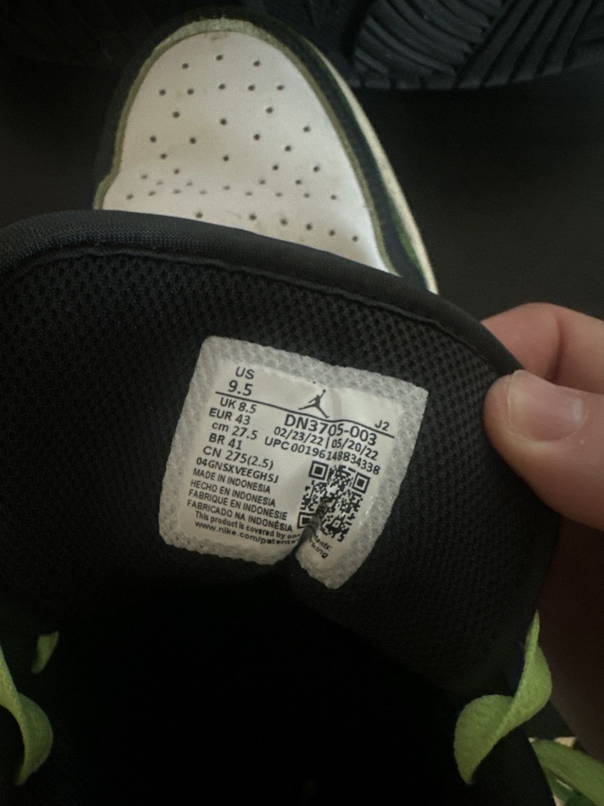 Nike Jordan 1 low top black/green Size US 9.5 / EU 42-43 - 1 Thumbnail