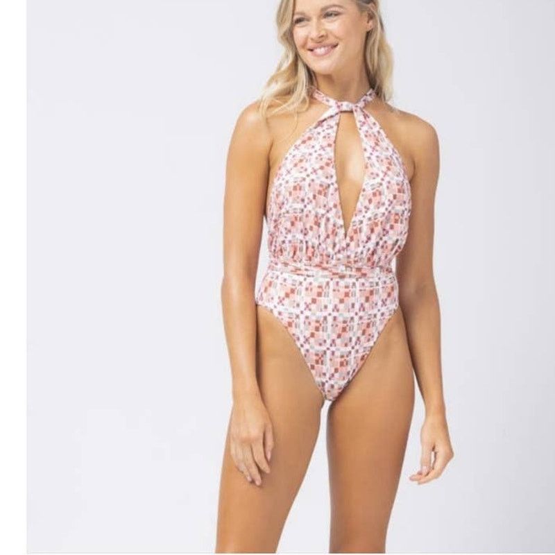 Anthropologie New L SPACE Allegra One-piece Halter Geo Swimsuit $198 Sz M Size M / US 6-8 / IT 42-44 - 7 Thumbnail