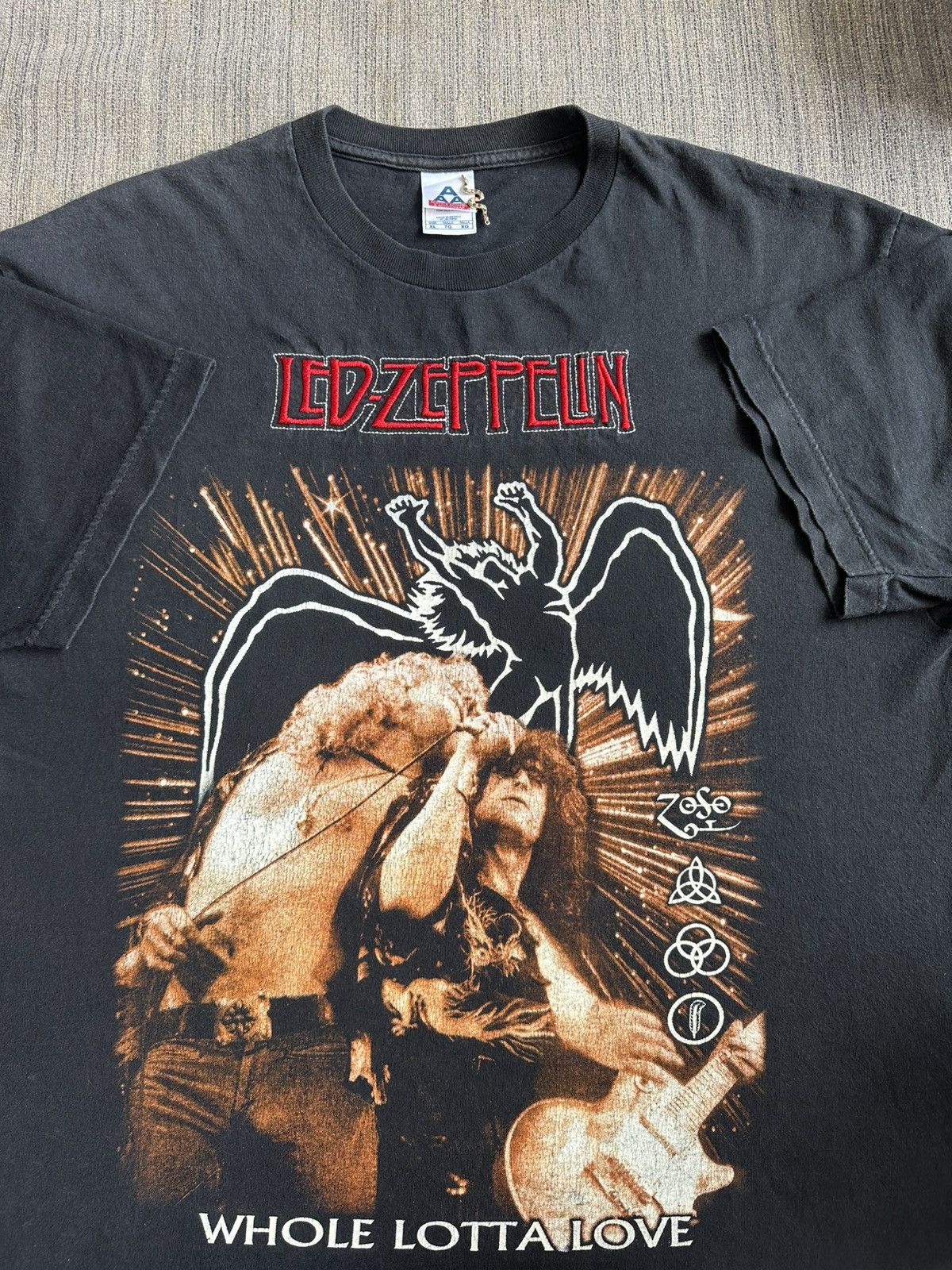 Band Tees × Led Zeppelin × Vintage Vintage Led Zeppelin Whole Lotta Love Rare Design Band Tees Size US XL / EU 56 / 4 - 1 Thumbnail