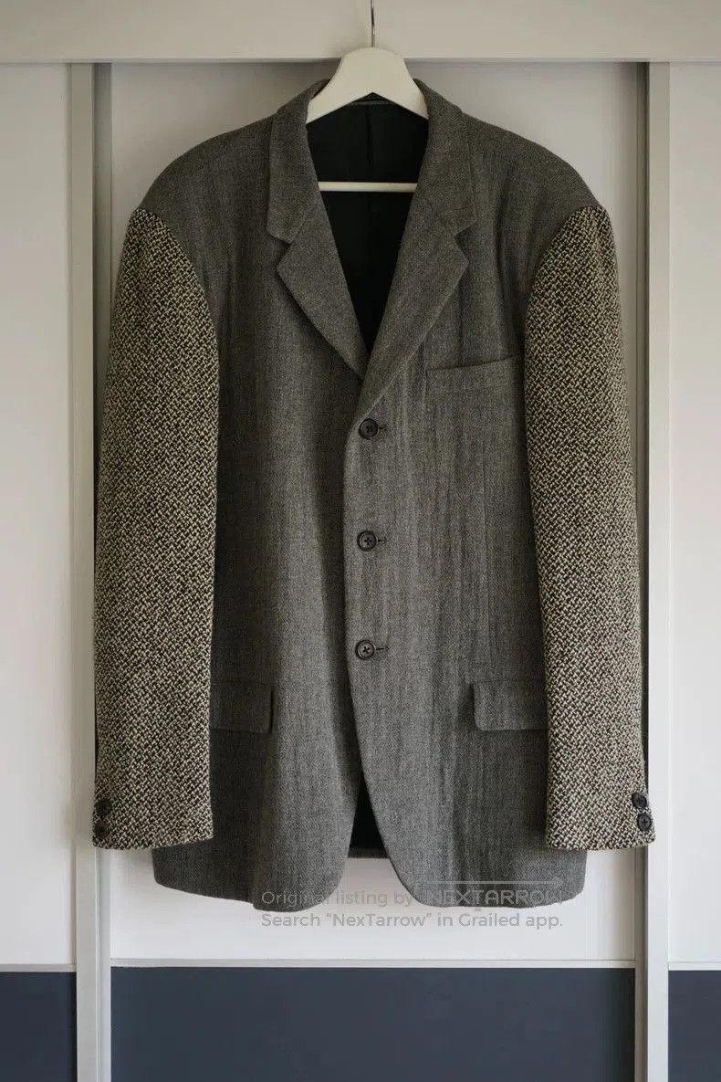 Yohji Yamamoto 93AW Tweed Paneled Blazer.