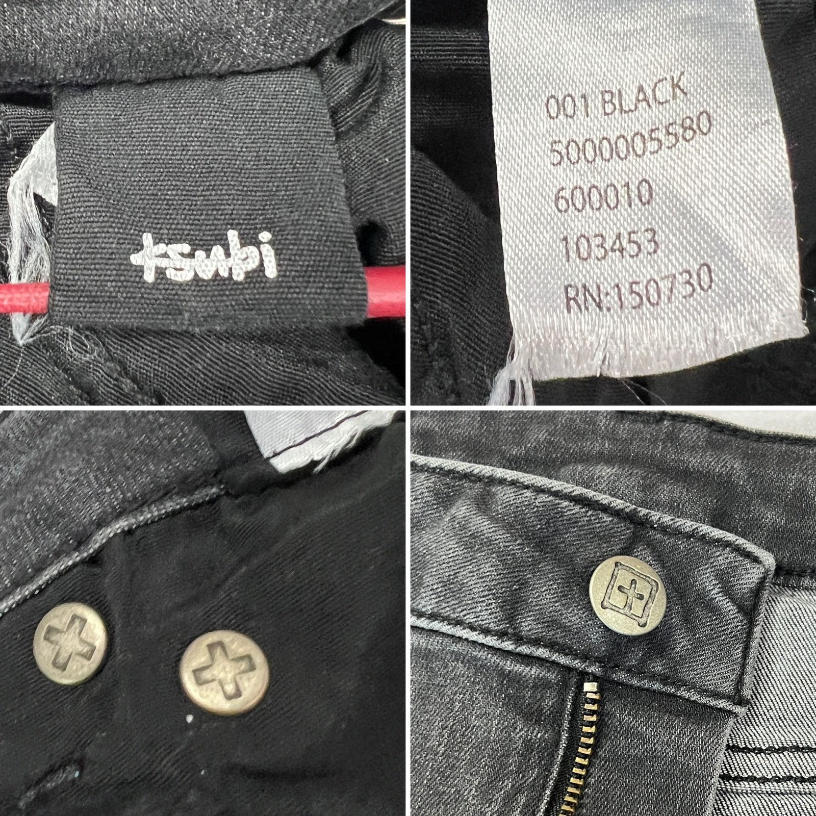 Ksubi Ksubi Skinny Jeans Black Distressed Raw Hem Size 28 Size 28" / US 6 / IT 42 - 3 Thumbnail