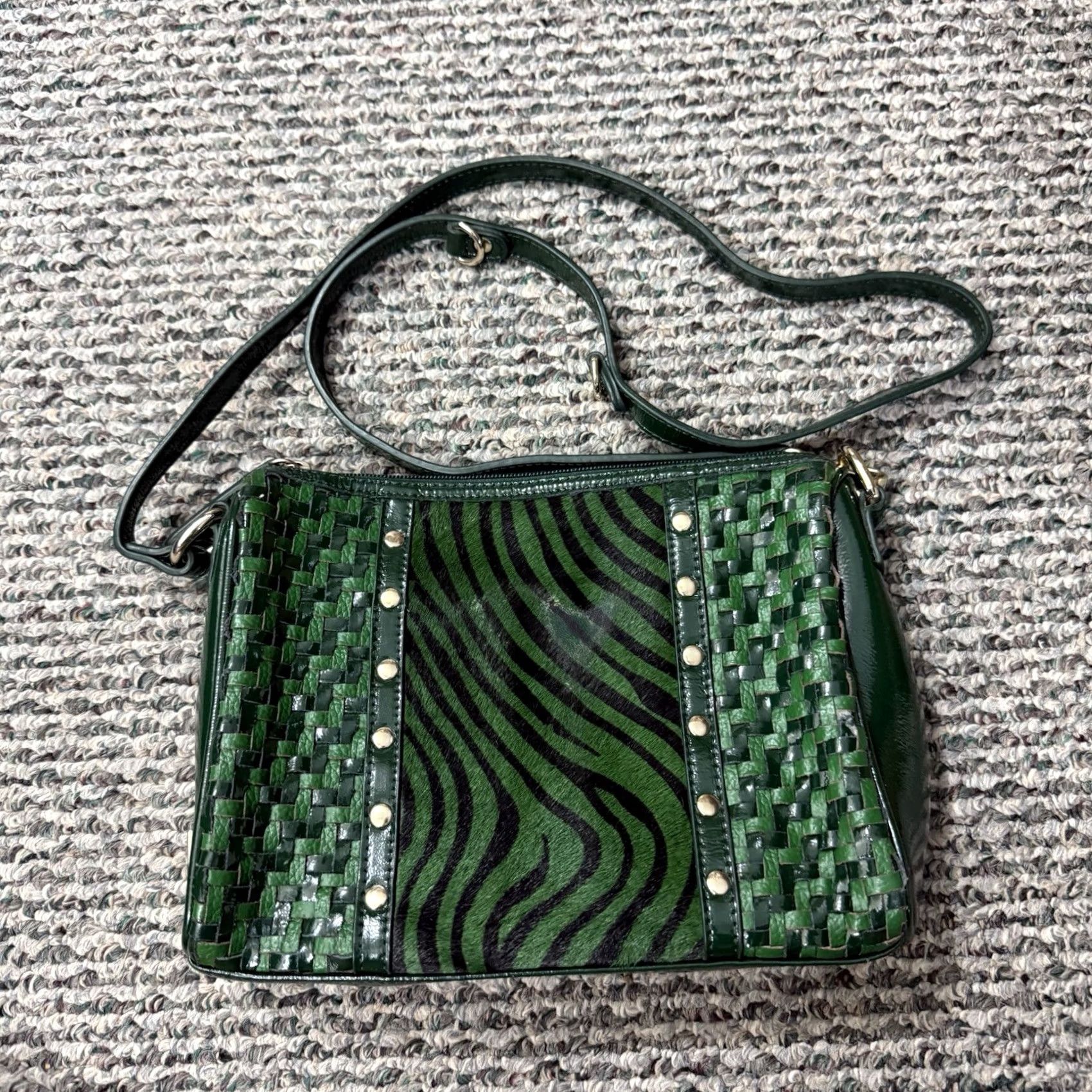 Vintage VINTAGE Sharif Satchel Green Leather Exotic Leather Trim 80s Size ONE SIZE - 2 Thumbnail
