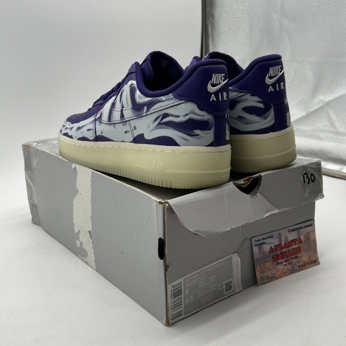 Nike Air Force 1 purple skeleton Size US 8 / EU 41 - 4 Thumbnail