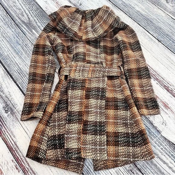 Zara Zara Plaid Wool-Blend Plaid Belted Coat Size XS / US 0-2 / IT 36-38 - 3 Thumbnail