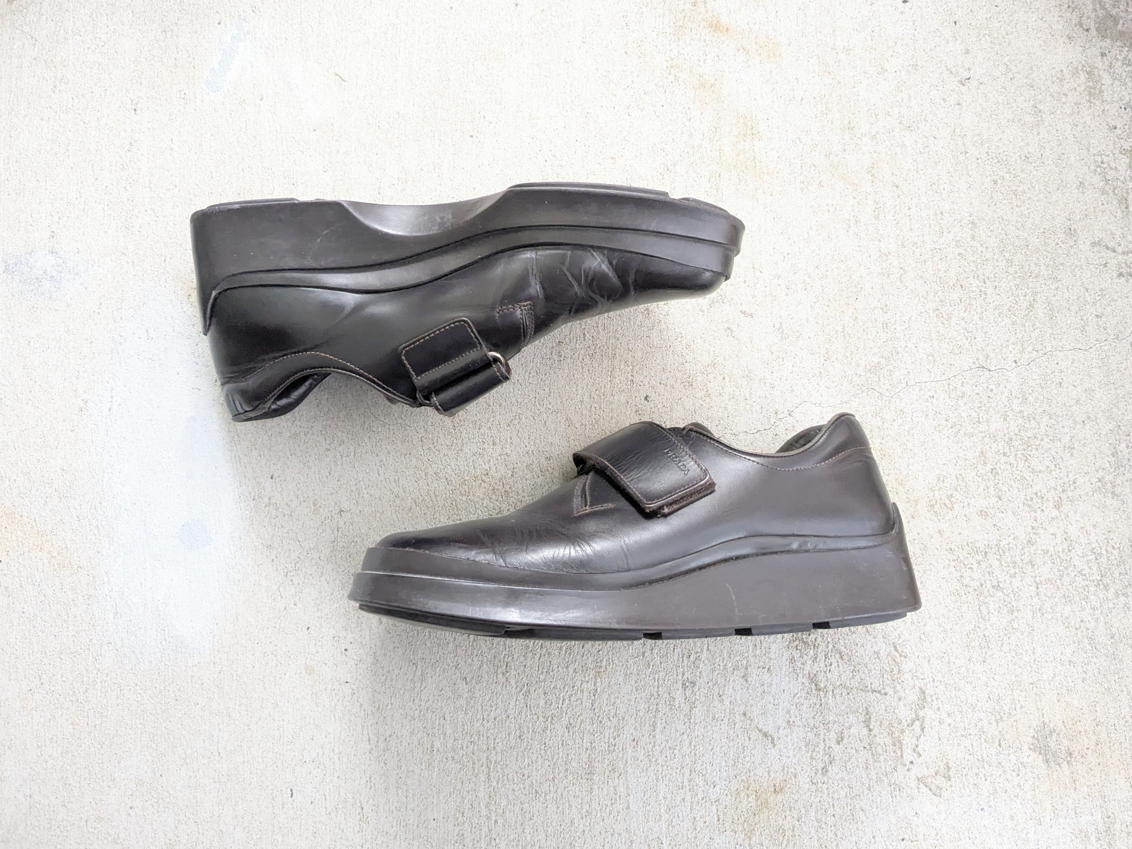 Prada Prada Platform Shoes Brown 8.5 Leather Strap Y2K Italy Size US 8.5 / EU 41-42 - 1 Thumbnail