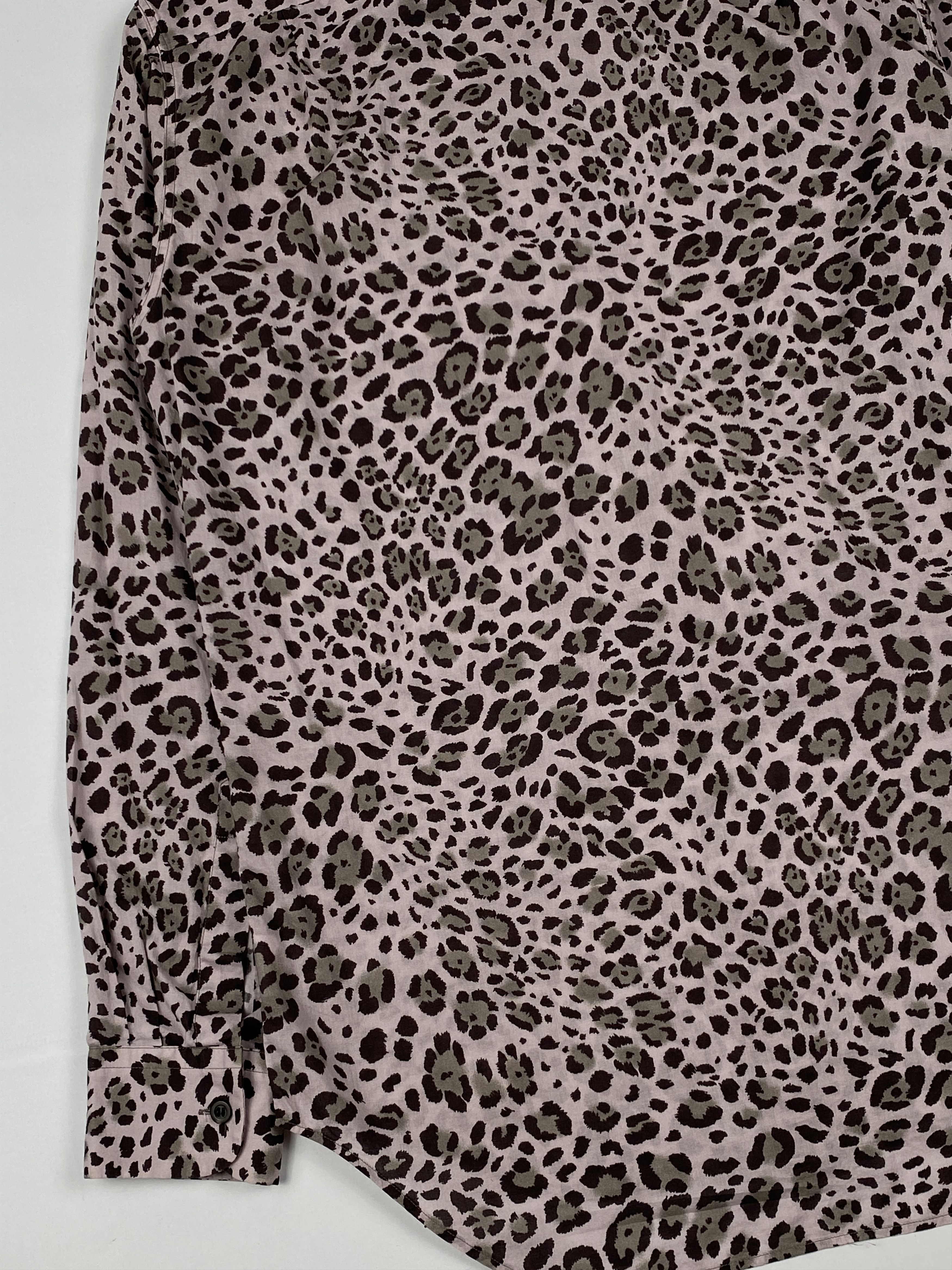 Dries Van Noten Leopard Print Long Sleeve Polo Size US M / EU 48-50 / 2 - 11 Thumbnail