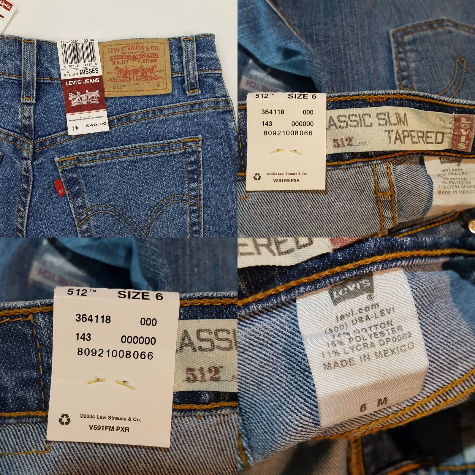 Levi's VINTAGE Levi's 512 Slim Denim Blue Jeans Women Size 6 28" 31" Inseam Size 28" / US 6 / IT 42 - 8 Thumbnail