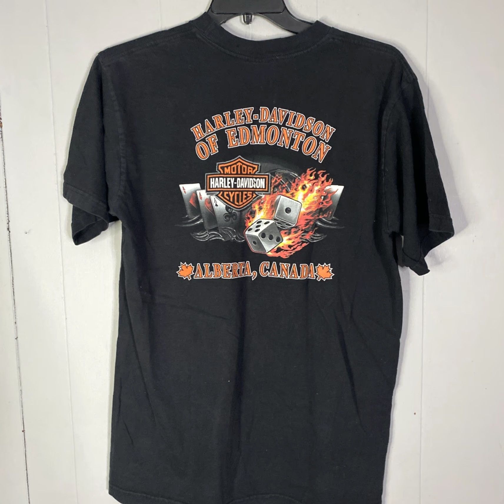Harley Davidson Harley-Davidson T-Shirt Black Large L USA Motorcycle Biker Alberta Edmonton 2007 22x30 Men Shirt Size US L / EU 52-54 / 3 - 8 Thumbnail
