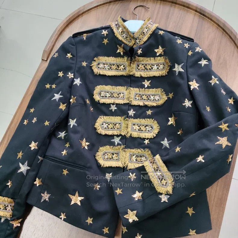 Valentino Valentino Star embroidery heavy work jacket gold thread Size US XXS / EU 40 - 1 Thumbnail