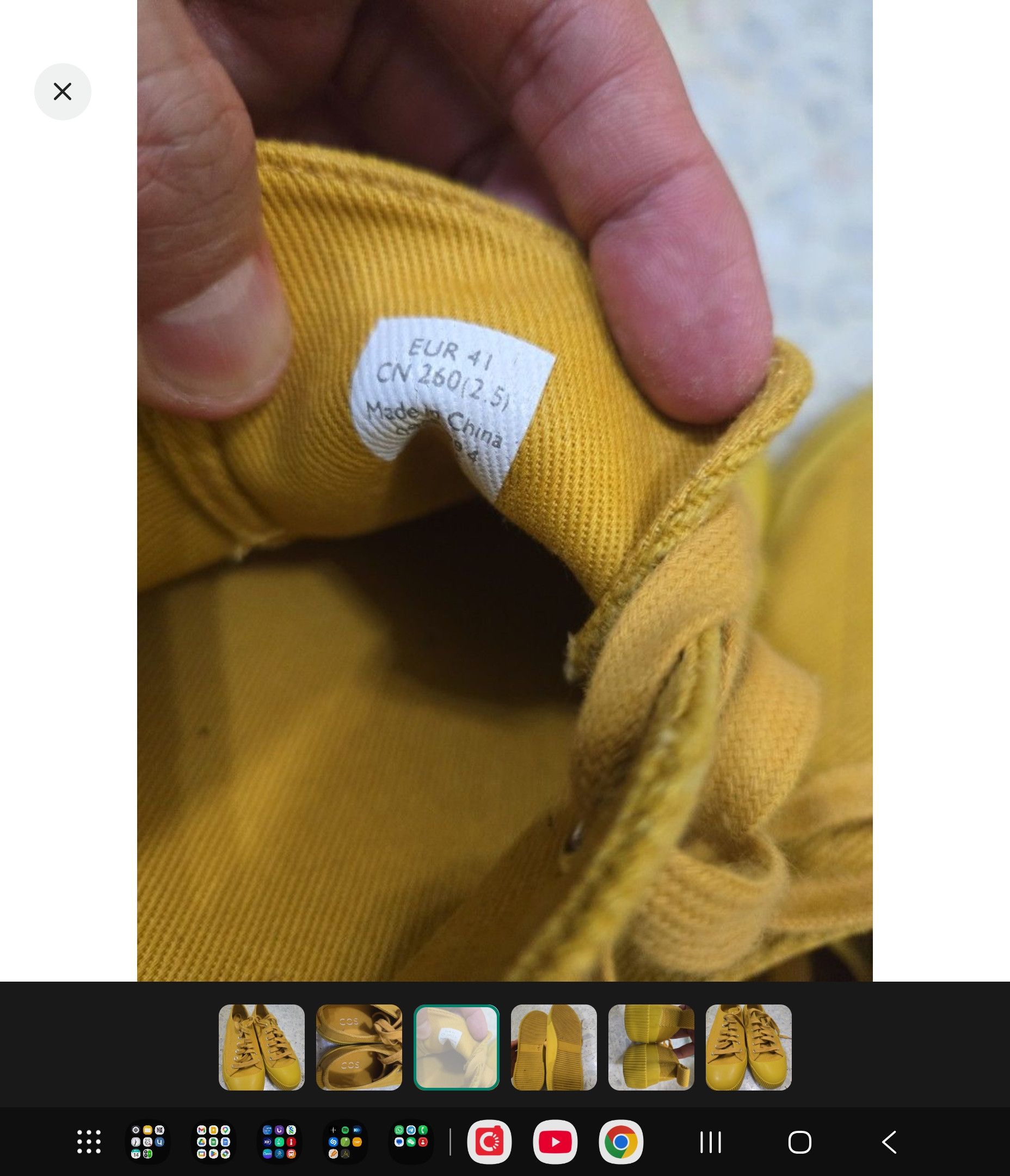 Cos Yellow Canvas Vulcanized Trainers Size US 8 / EU 41 - 3 Thumbnail