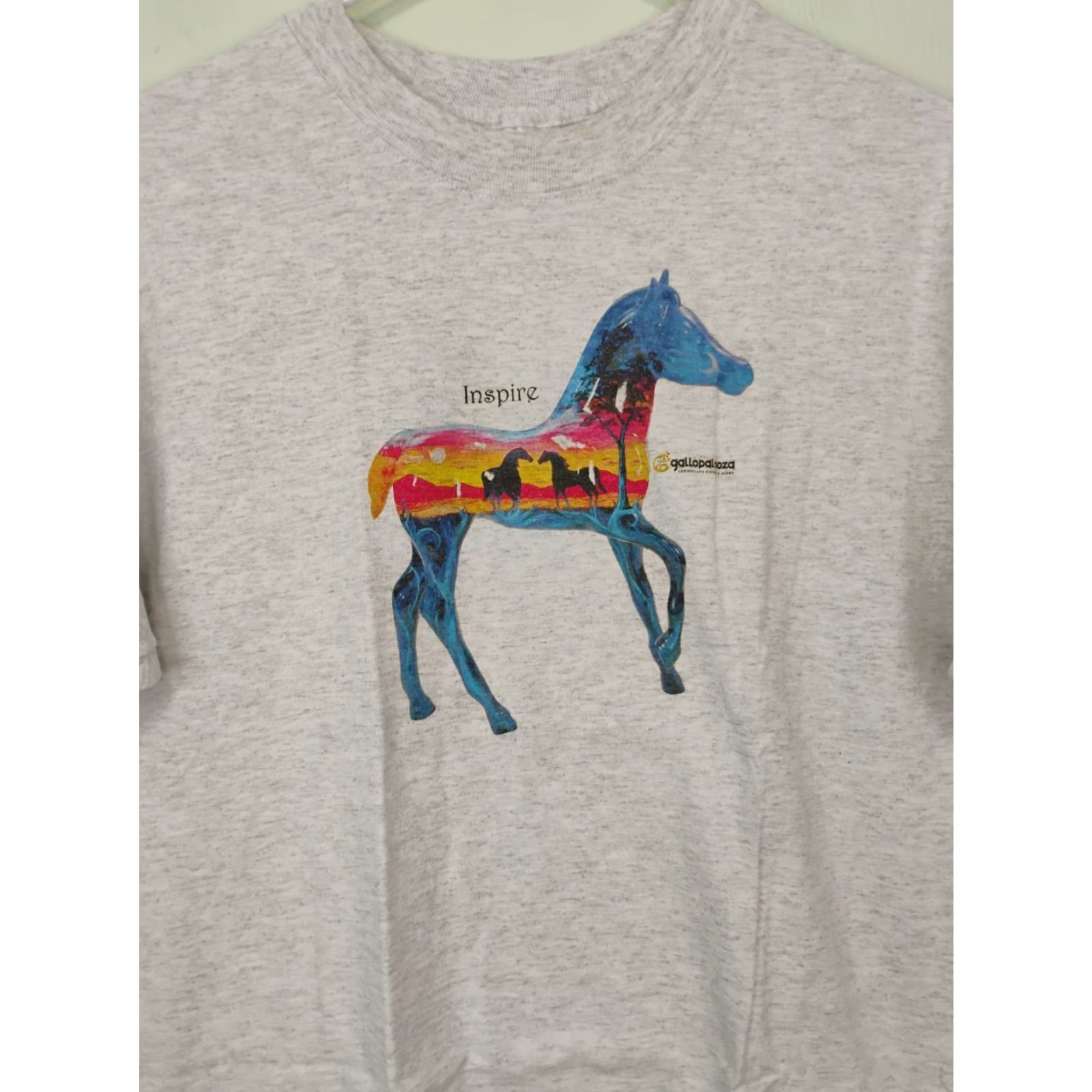 Vintage VINTAGE Port and Company Horse T-Shirt Unisex Adults Short Sleeve Crew Neck Gray S Small Derby Gallopalooza Louisville KY Sidewalk 90s Size US S / EU 44-46 / 1 - 2 Thumbnail