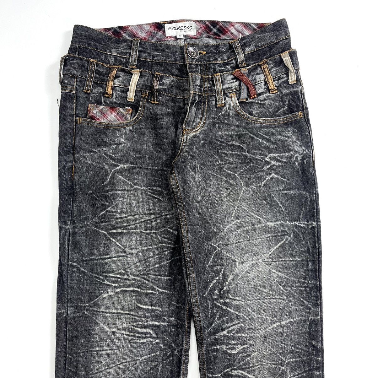 If Six Was Nine × Le Grande Bleu (L.G.B.) × Tornado Mart Destroyed Y2k Barcedos Double Waist Lightning Desain Jeans Size US 31 - 4 Thumbnail