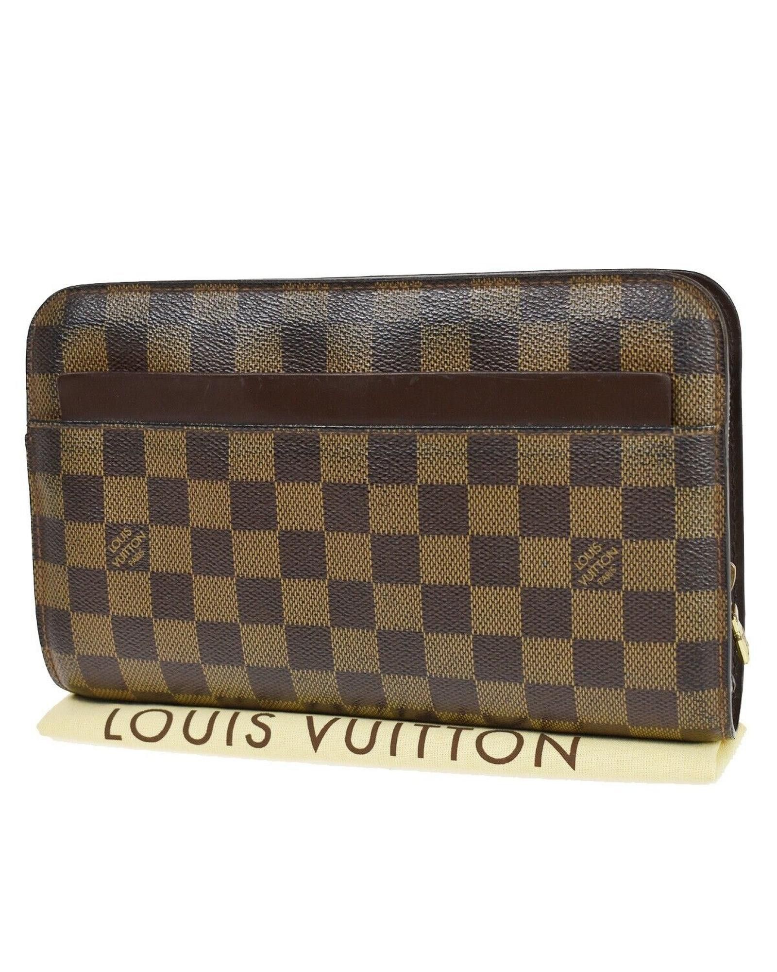 image of Louis Vuitton Chic And Versatile Monogram Canvas Clutch Bag in Brown, Men's