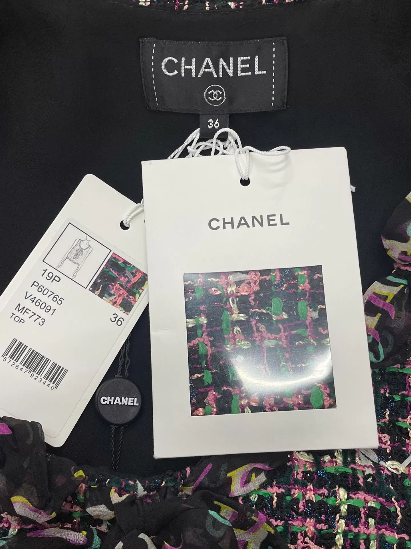 Chanel Chanel Multicolor Tweed Silk Tie Camisole 36 Unworn Size XS / US 0-2 / IT 36-38 - 4 Thumbnail