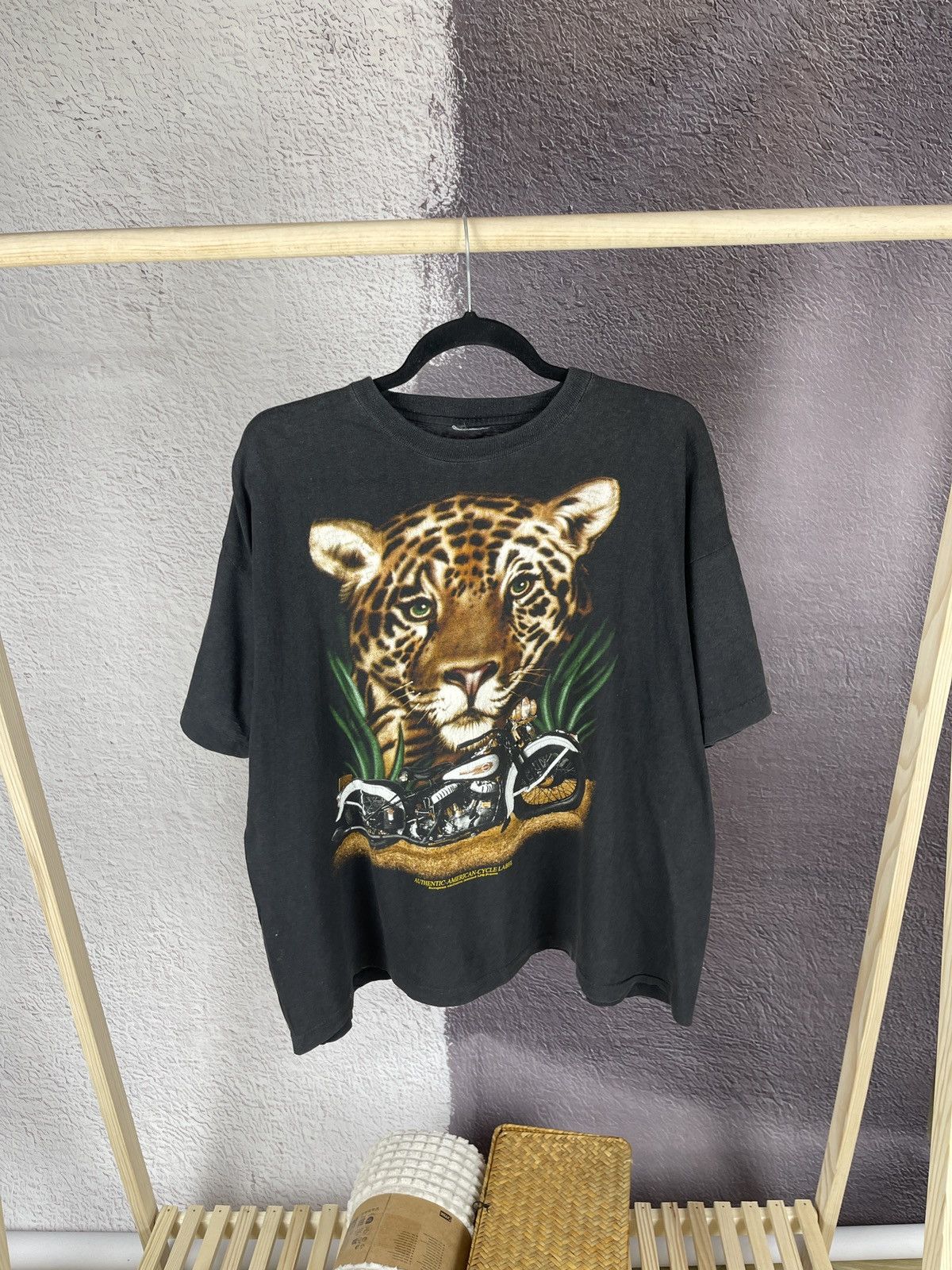Harley Davidson Vintage 90s Authentic American cycle Label Motorcycle tee Size US L / EU 52-54 / 3 - 1 Thumbnail