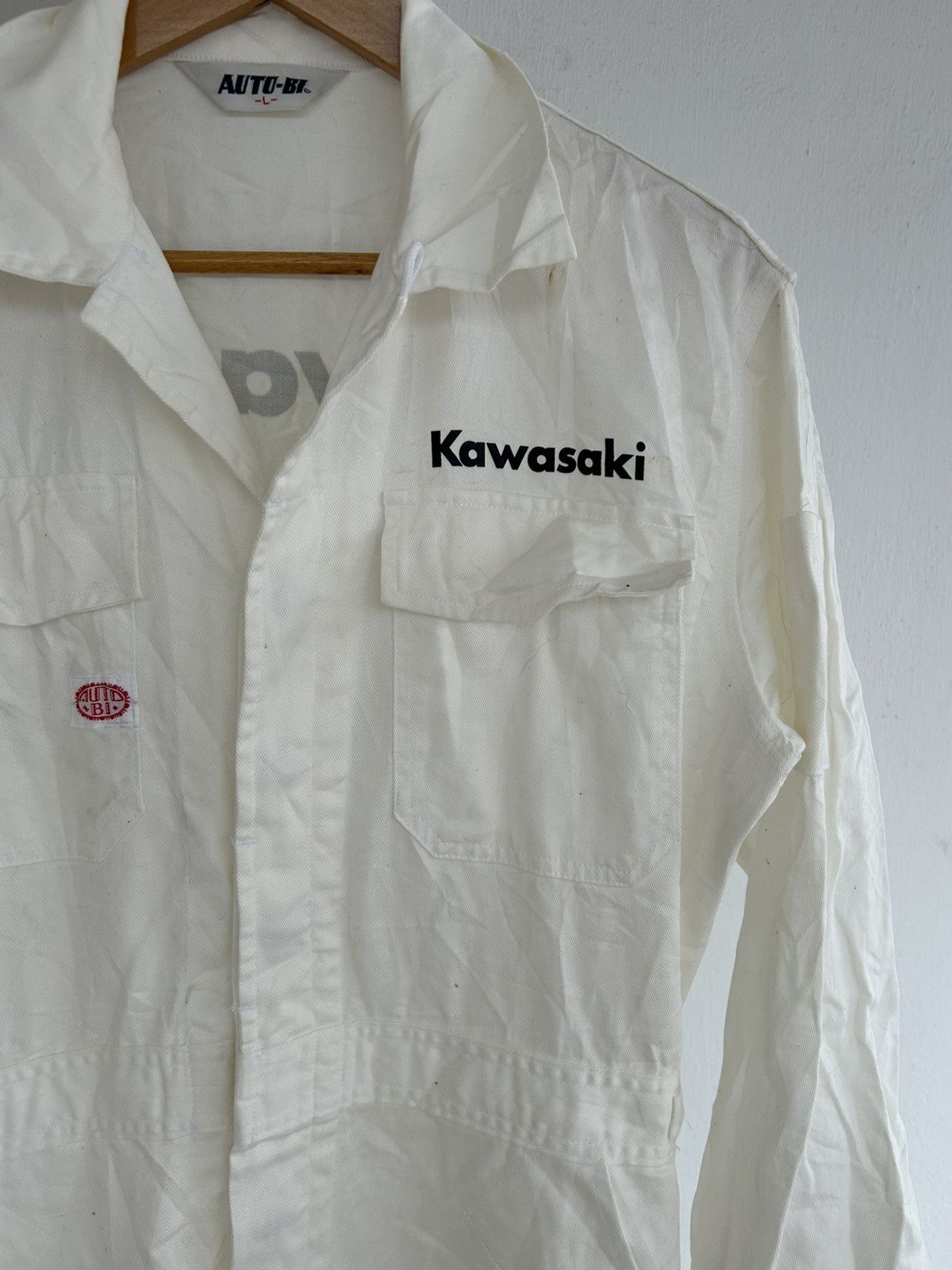 Japanese Brand Kawasaki Team Racing Japan Vintage White Coverall Size US 31 - 6 Thumbnail