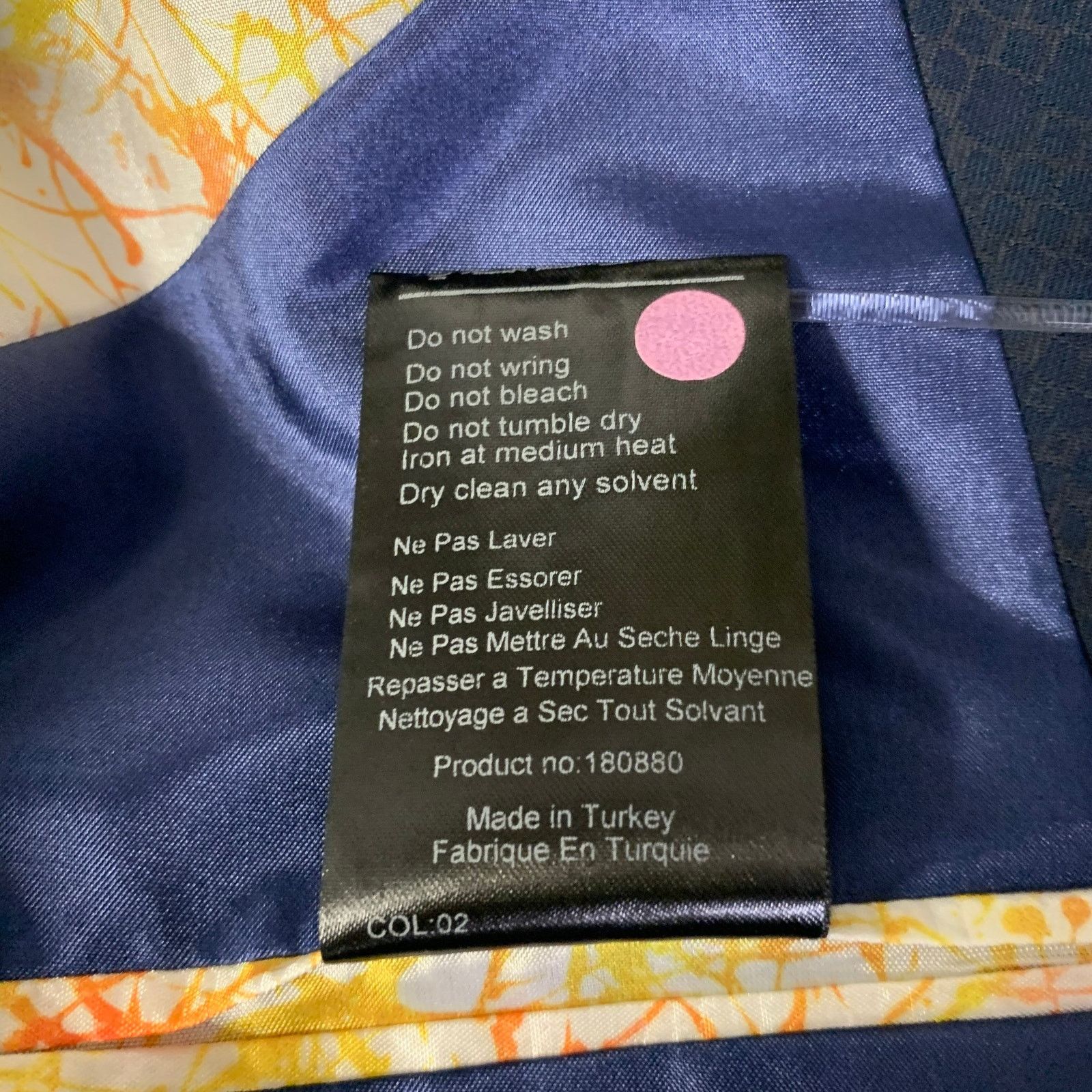 Maceoo MACEOO Navy Scale Print Viscose Blend Notch Lapel Sport Coat Size 44R - 9 Thumbnail